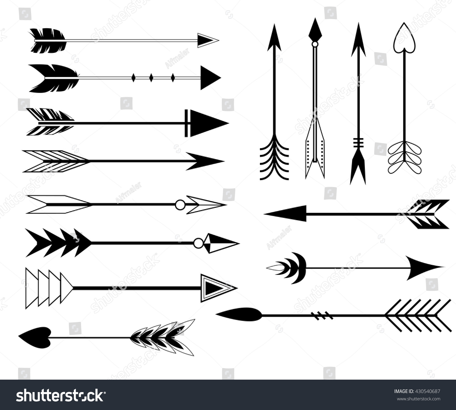 Arrow Clip Art Set Vector On Stock Vector (Royalty Free) 430540687