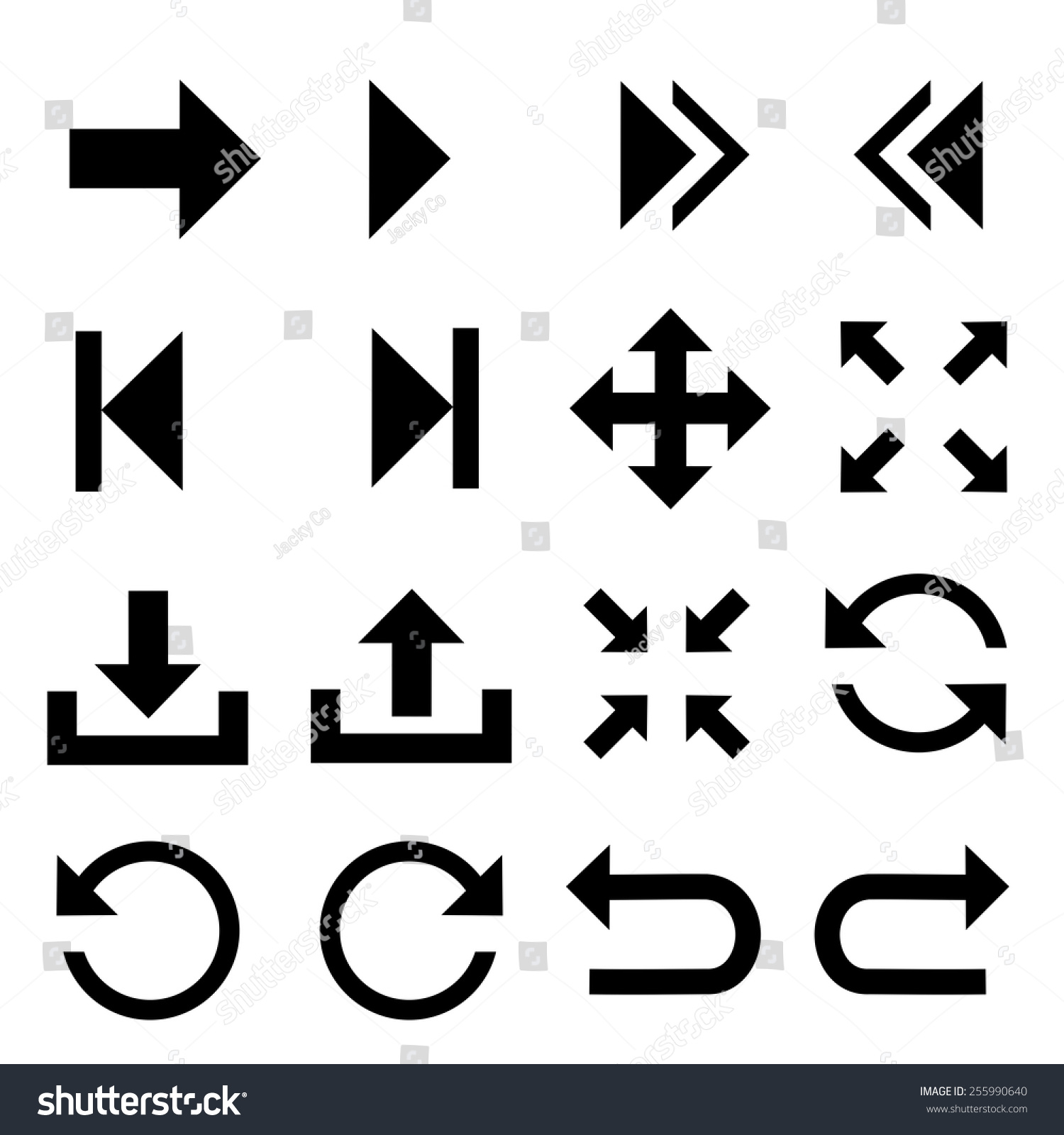 Arrow Symbol Icons.Vector - 255990640 : Shutterstock