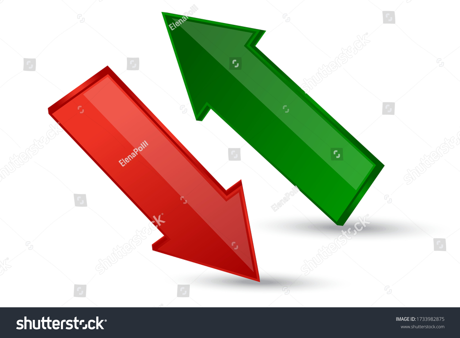 Arrow Diagonal Down Arrow Icon Red Stock Vector (Royalty Free ...