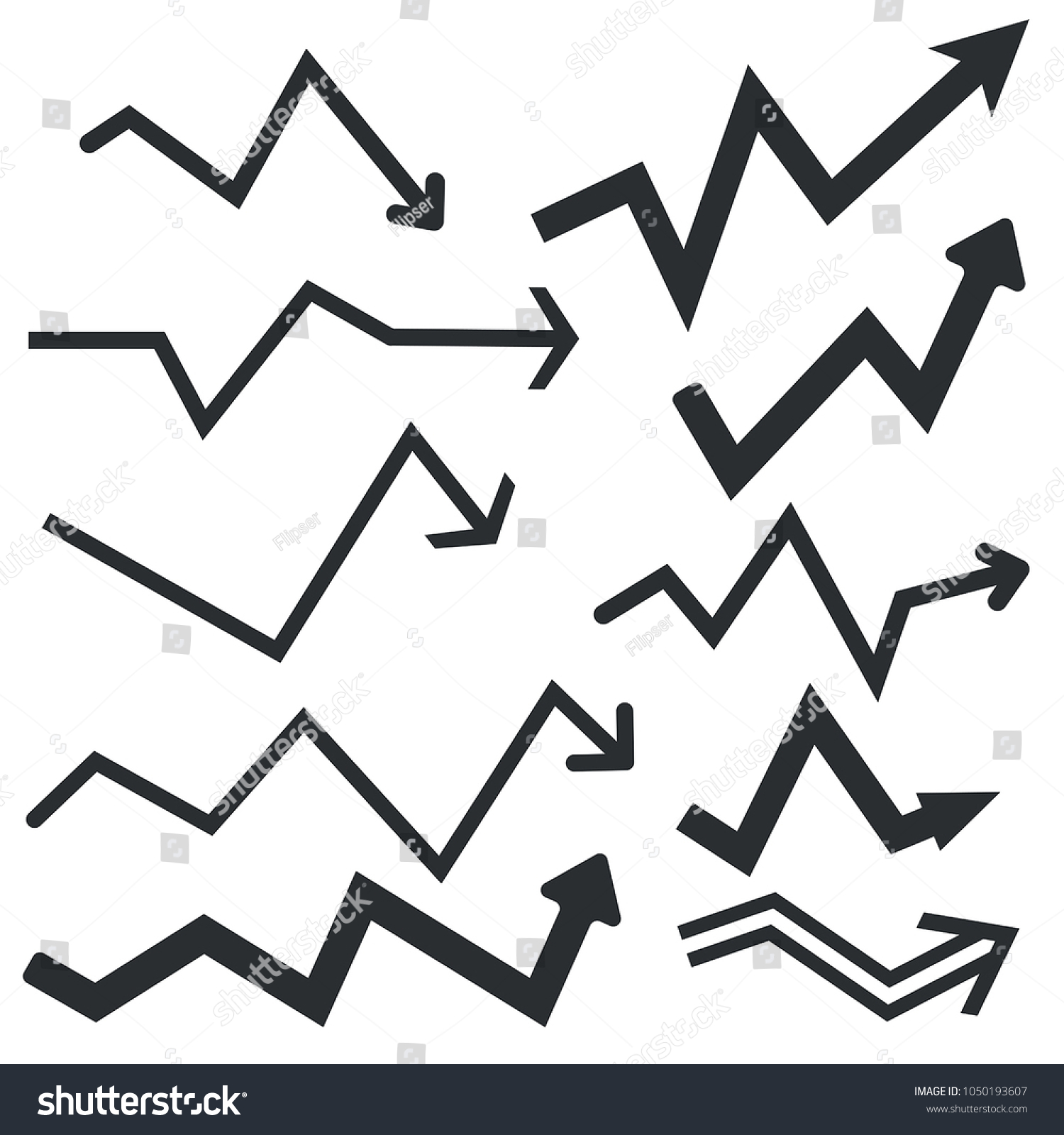 SVG of Arrows. Financial graph. Flat black signs. Vector illustration isolated on white background svg