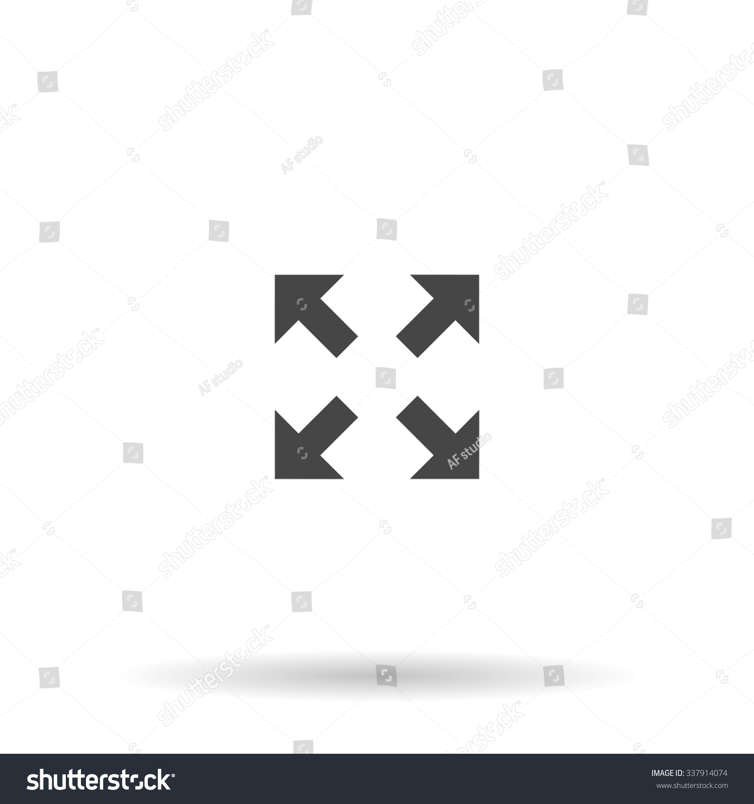 Arrows Four Directions Icon Vector Stock Vector 337914074 - Shutterstock