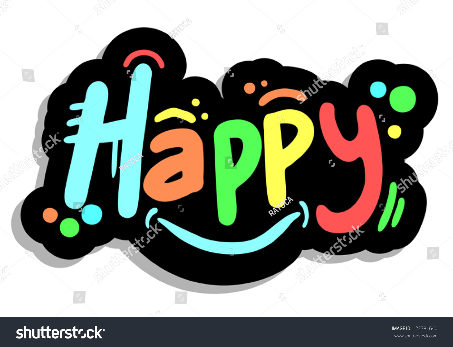 Art Color Happy Graffiti Stock Vector 122781640 - Shutterstock