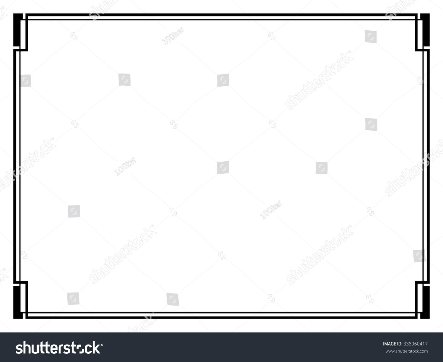 Art Deco Black Ornamental Decorative Frame Stock Vector 338960417