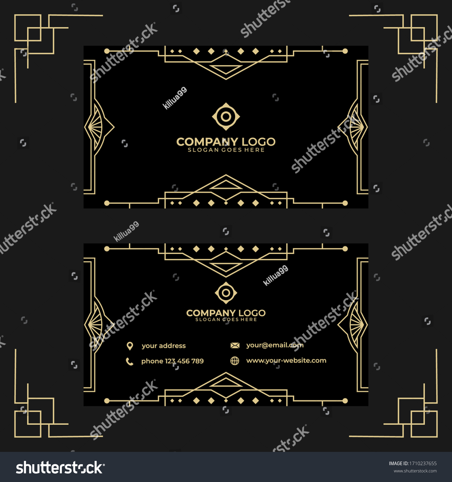 Art Deco Business Card Design Template Vector Có Sẵn Miễn Phí Bản Quyền 1710237655 Shutterstock