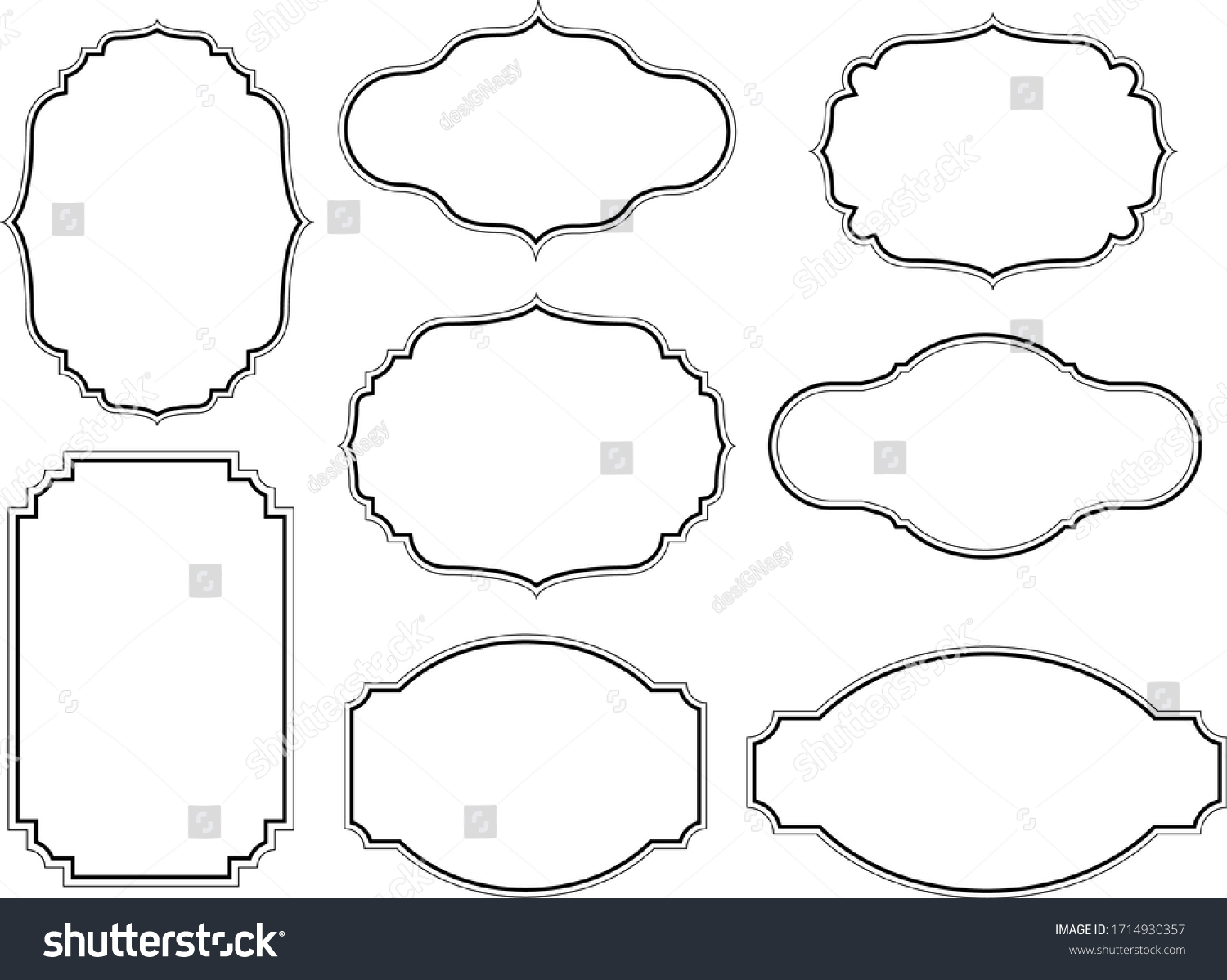 Art Frame Collection Vintage Shape Baroque Stock Vector (Royalty Free ...