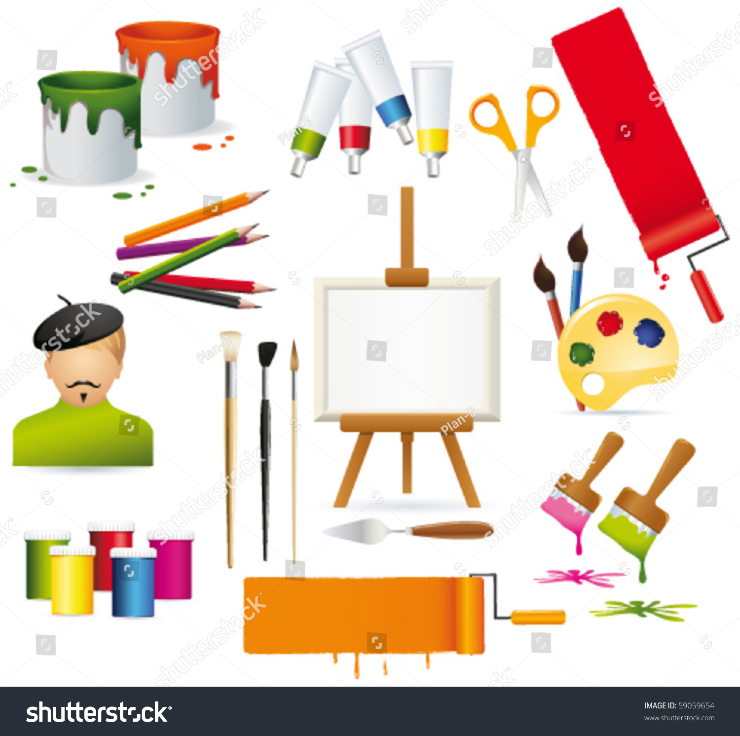 Art Icons Stock Vector Illustration 59059654 : Shutterstock