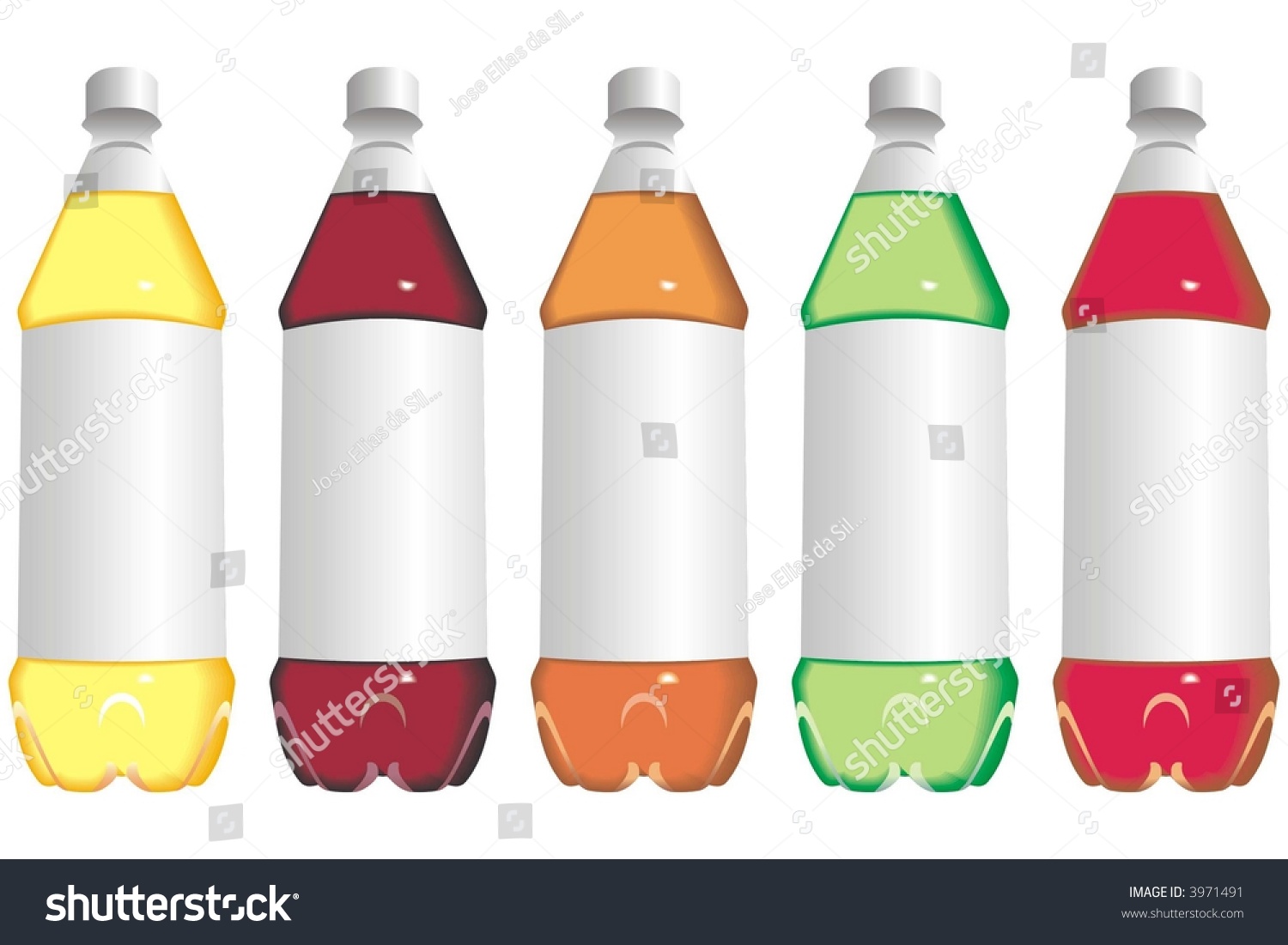 Art Illustration Bottles Soft Drink Juice Stock Vector 3971491 ...