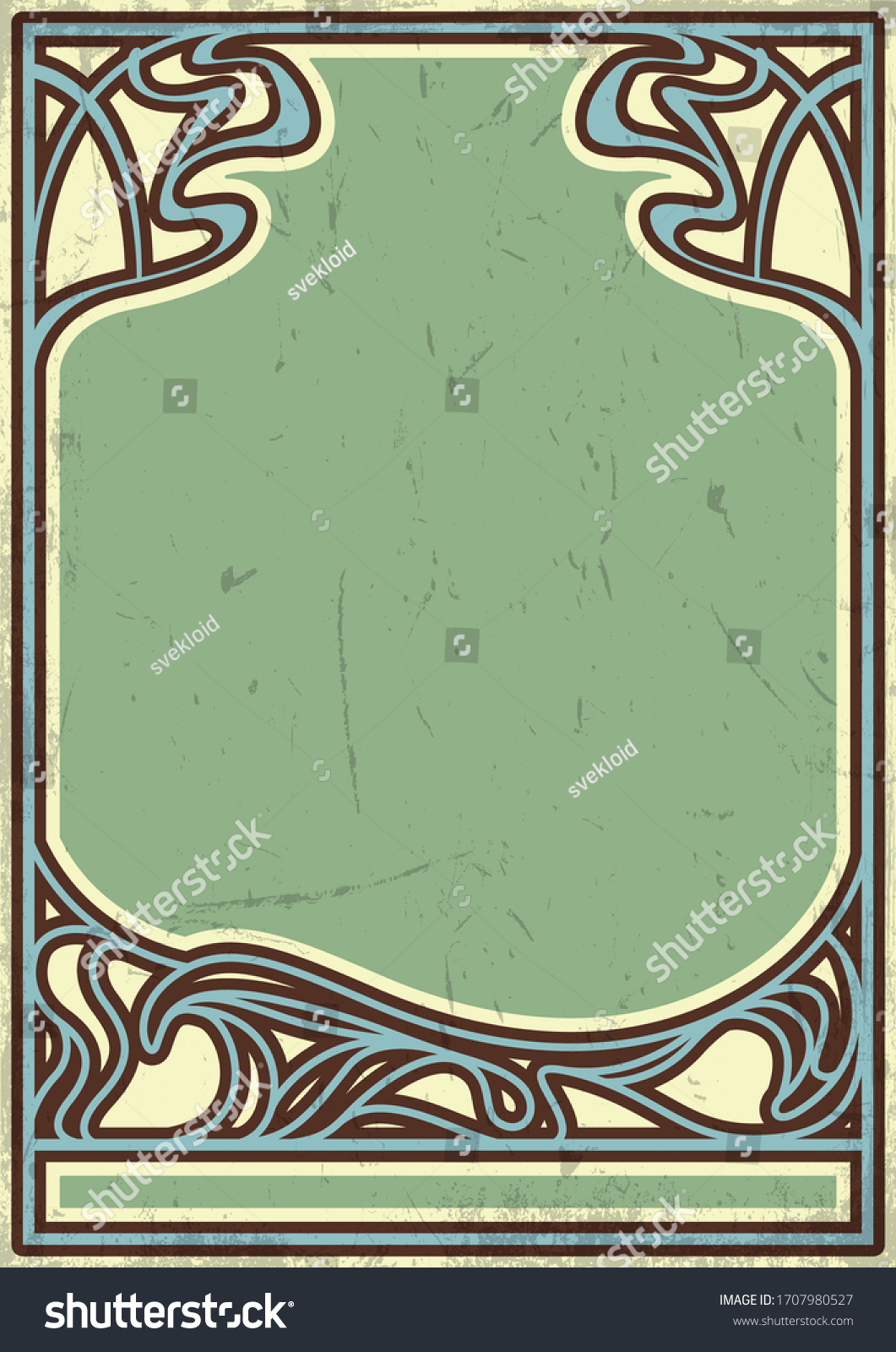 SVG of Art Nouveau Frame, Photo Frame, Retro Color Border from the 1920s, 1930s, Grunge Texture Pattern svg