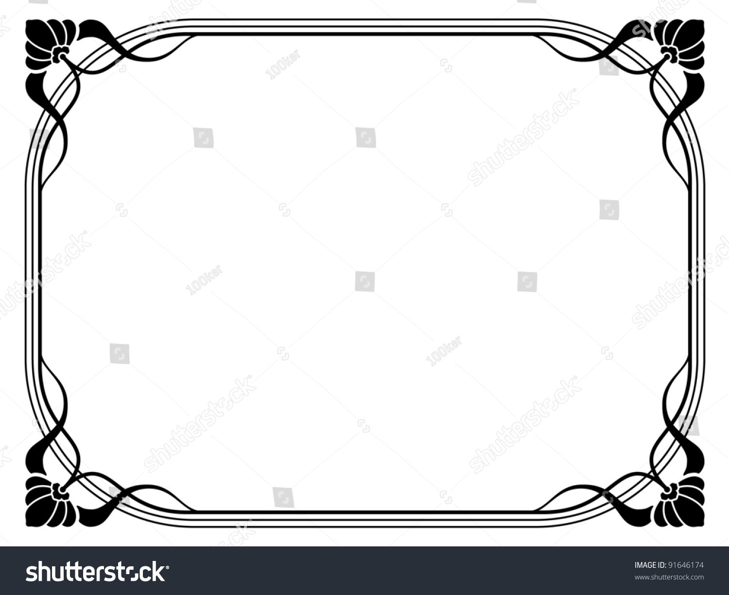 Art Nouveau Ornamental Decorative Frame Stock Vector Illustration ...