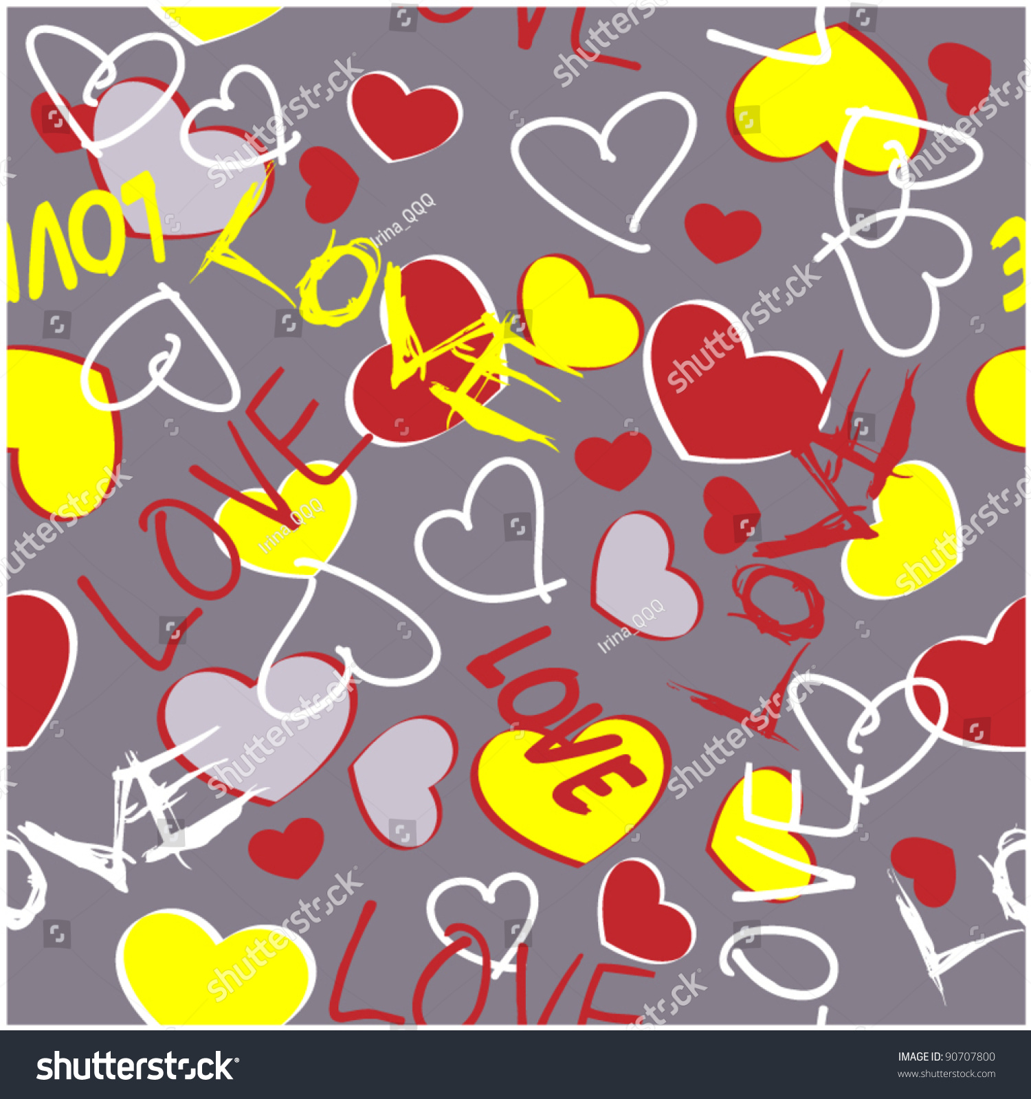 Art Seamless Hearts Background Stock Vector Royalty Free 90707800 Shutterstock 0412