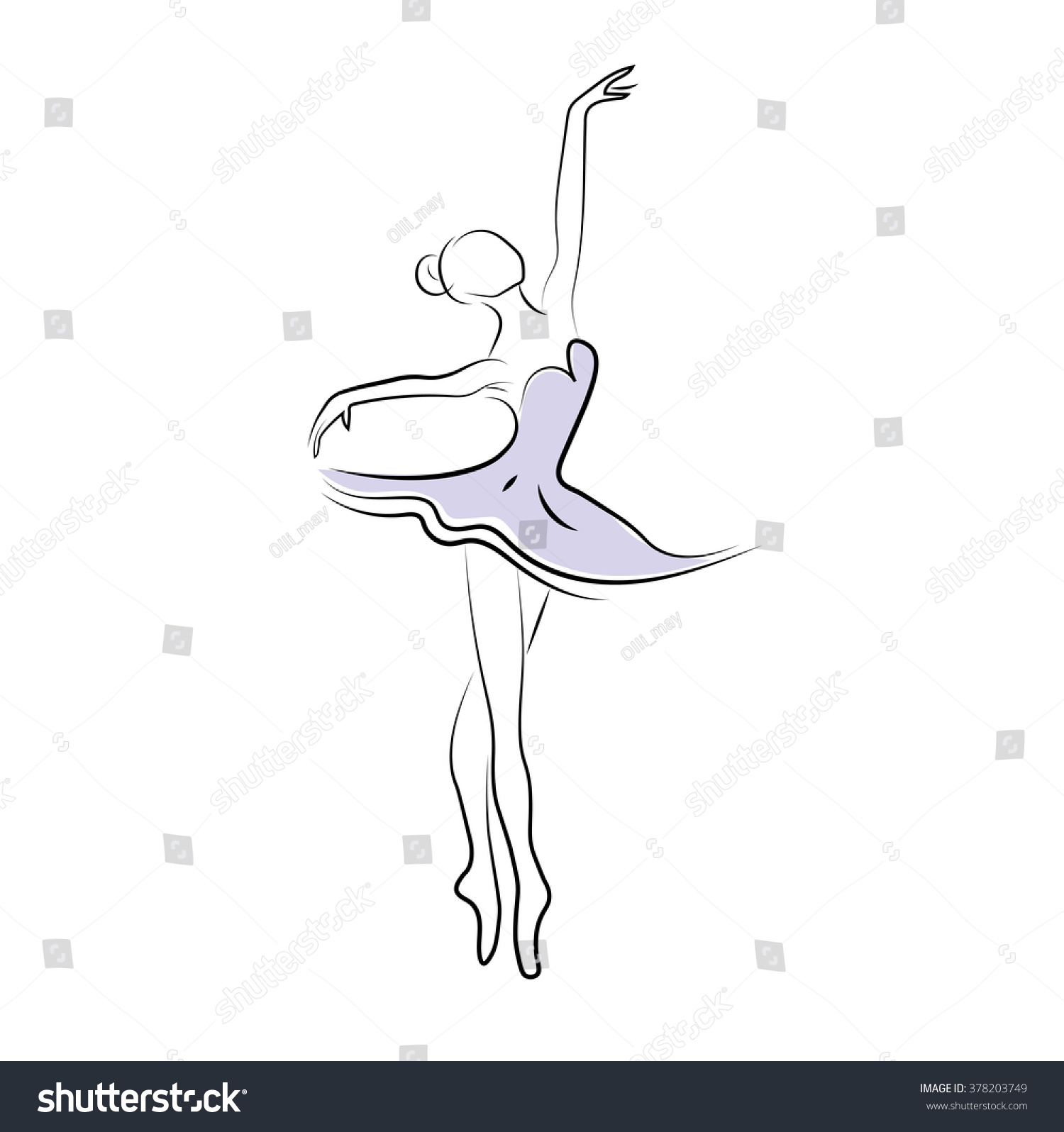 Art Sketched Beautiful Ballerina Ballet Pose Stock Vector (Royalty Free ...