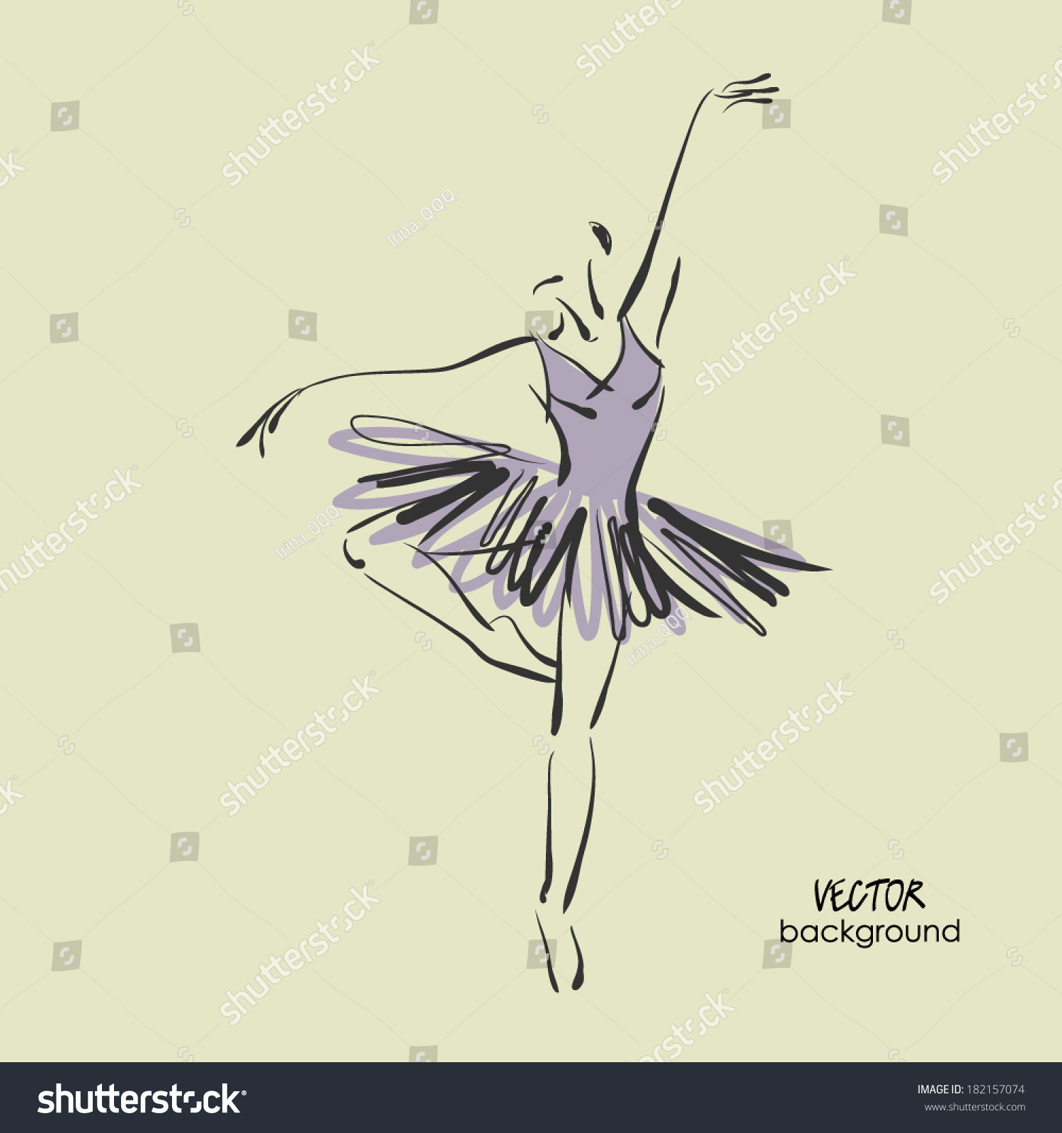 Sketched Beautiful Young Tutu Stock Vector (Royalty 182157074