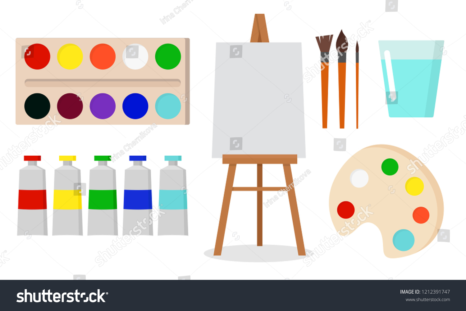 Art Tools Materials Painting Creature Artist Stock Vector (Royalty Free ...