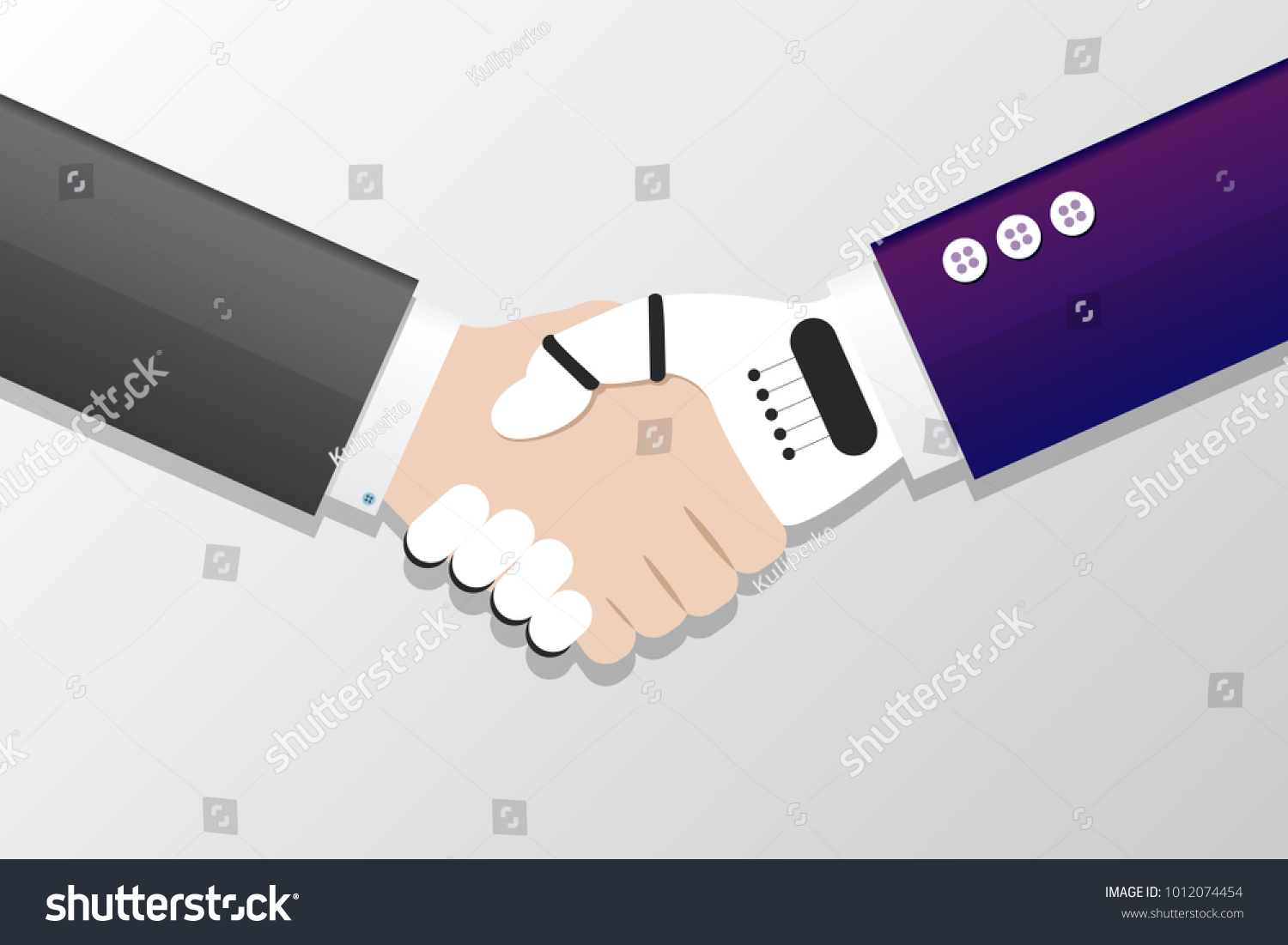 Artificial Intelligence Businessman Robot Handshake Vector Stock Vector Artificial Intelligence Businessman Robot Handshake Vector Stock Vector