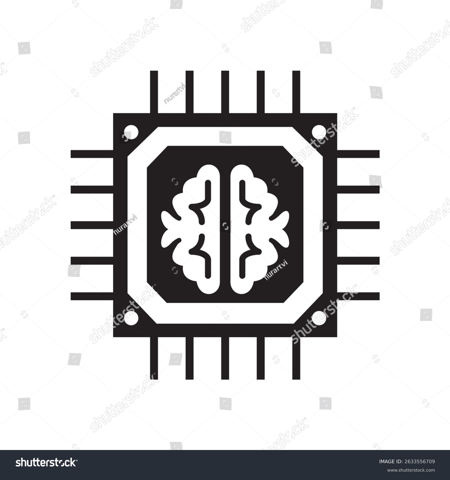 black brain chip design, technology concept clip art preview