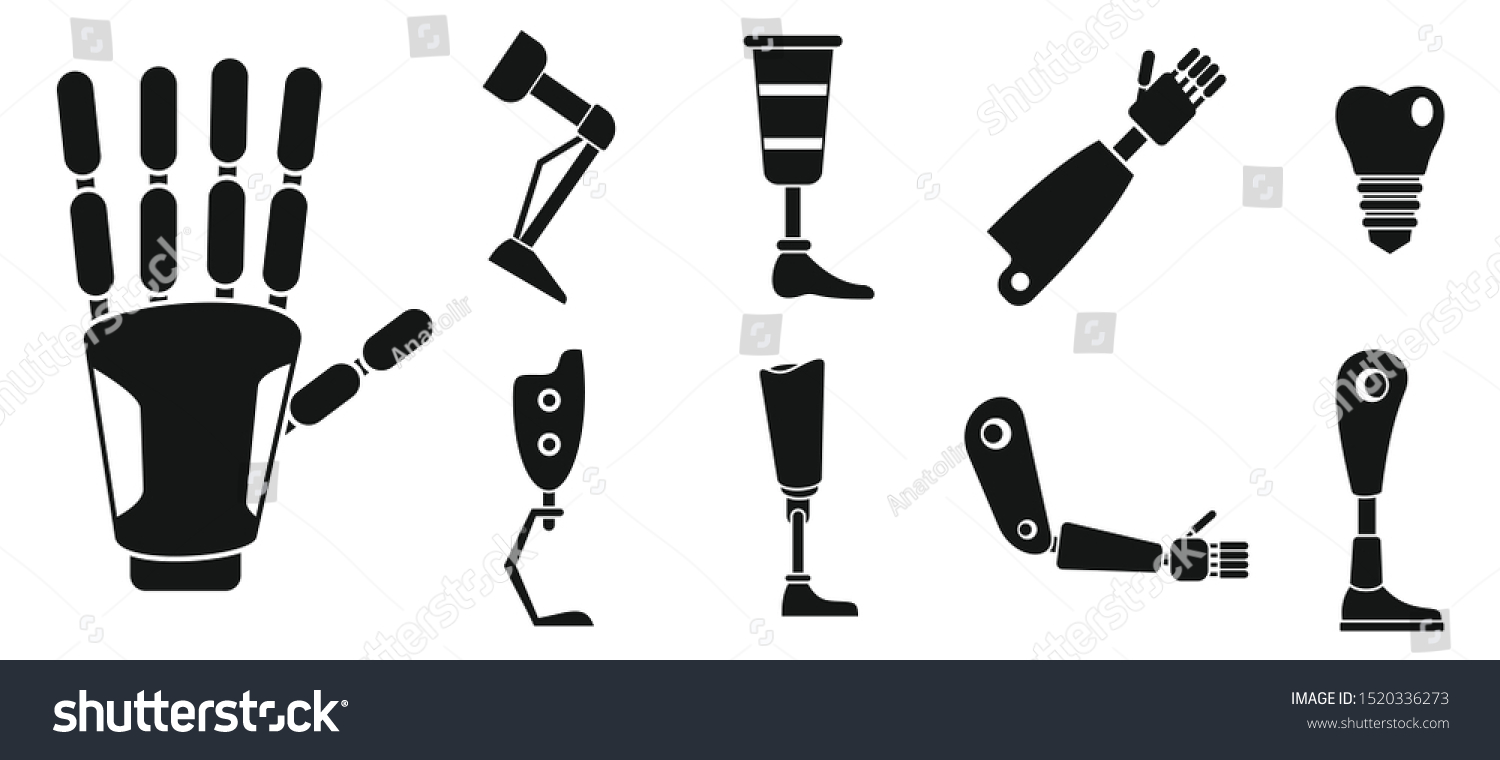 SVG of Artificial limbs prosthesis icons set. Simple set of artificial limbs prosthesis vector icons for web design on white background svg