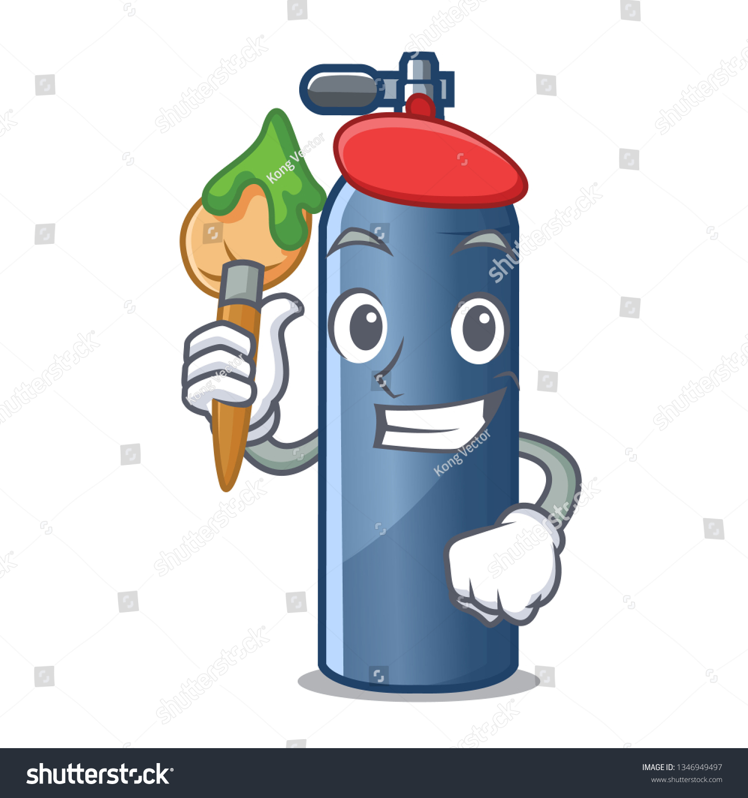 Artist Air Tank Diving Cartoon Shape Stock Vector (Royalty Free ...