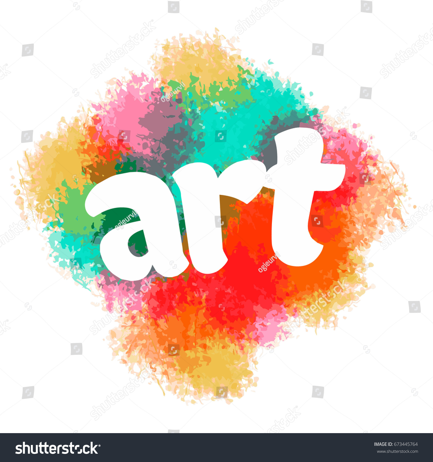 Artistic Art Word Colorful Watercolor Background Stock Vector (Royalty ...