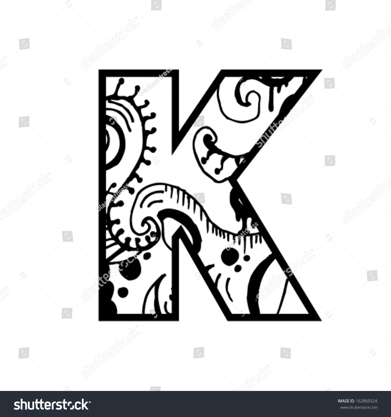 Artistic Font Letter Modern Artistic Shapes Stock Vector Royalty Free