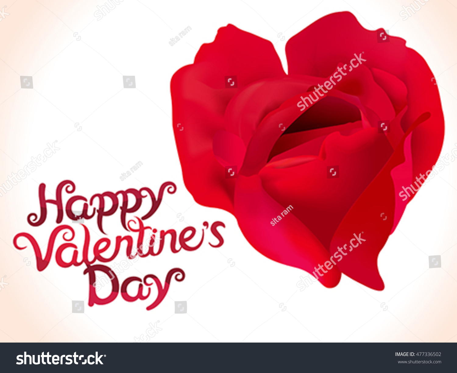 Artistic Valentine Rose Heart Vector Illustration Stock Vector (Royalty ...