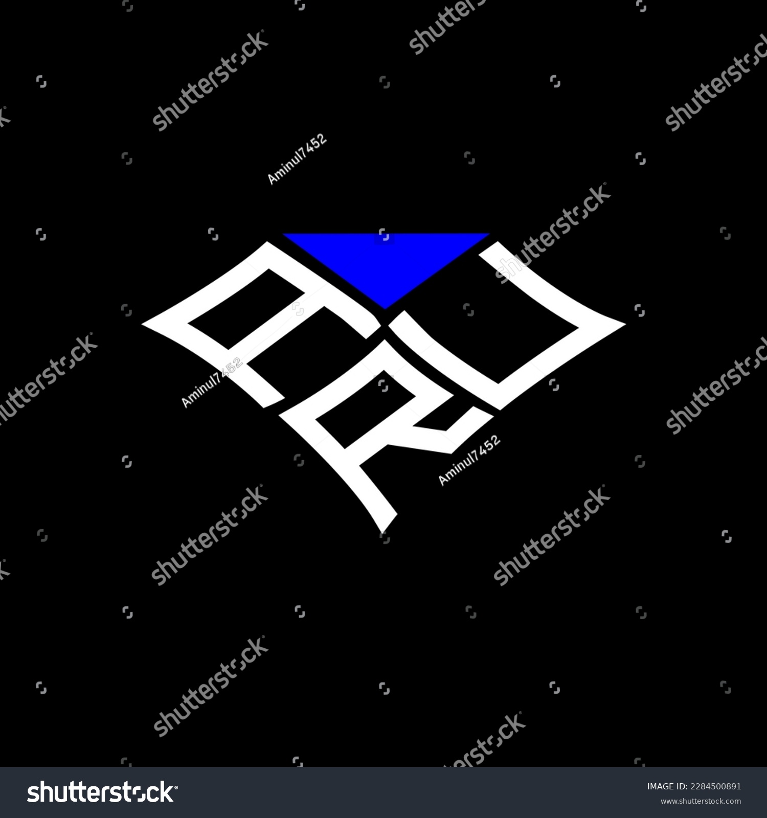 SVG of ARU letter logo creative design with vector graphic, ARU simple and modern logo. svg