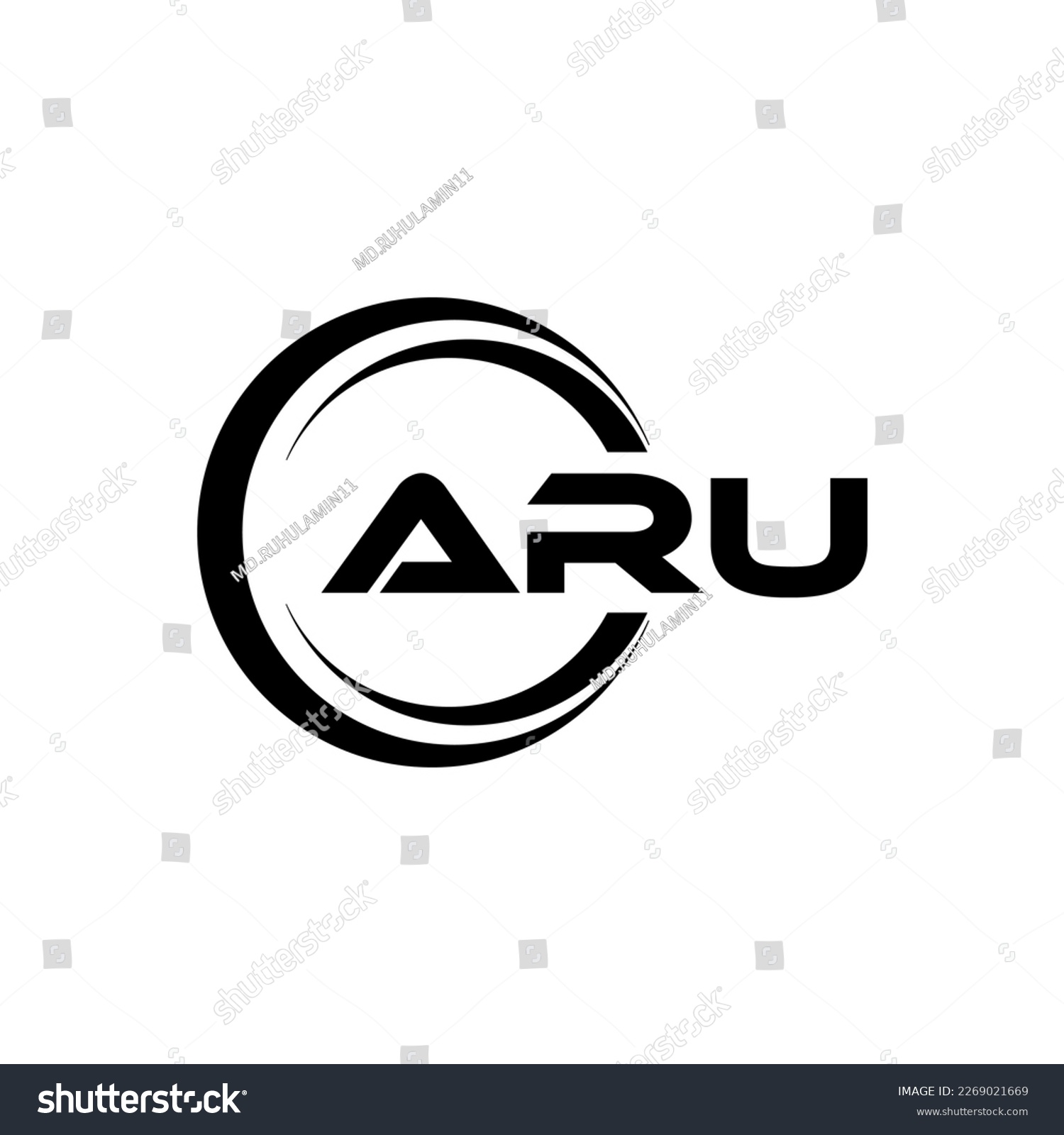 SVG of ARU letter logo design in illustration. Vector logo, calligraphy designs for logo, Poster, Invitation, etc. svg