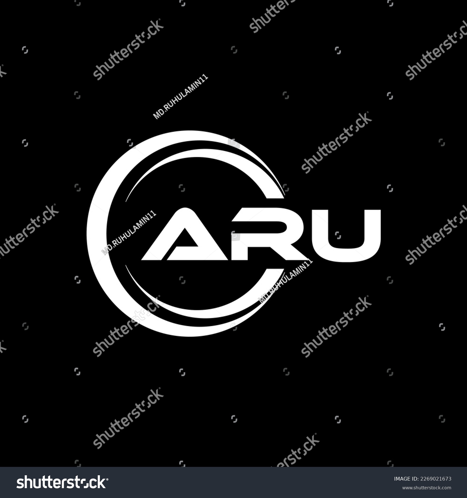 SVG of ARU letter logo design in illustration. Vector logo, calligraphy designs for logo, Poster, Invitation, etc. svg