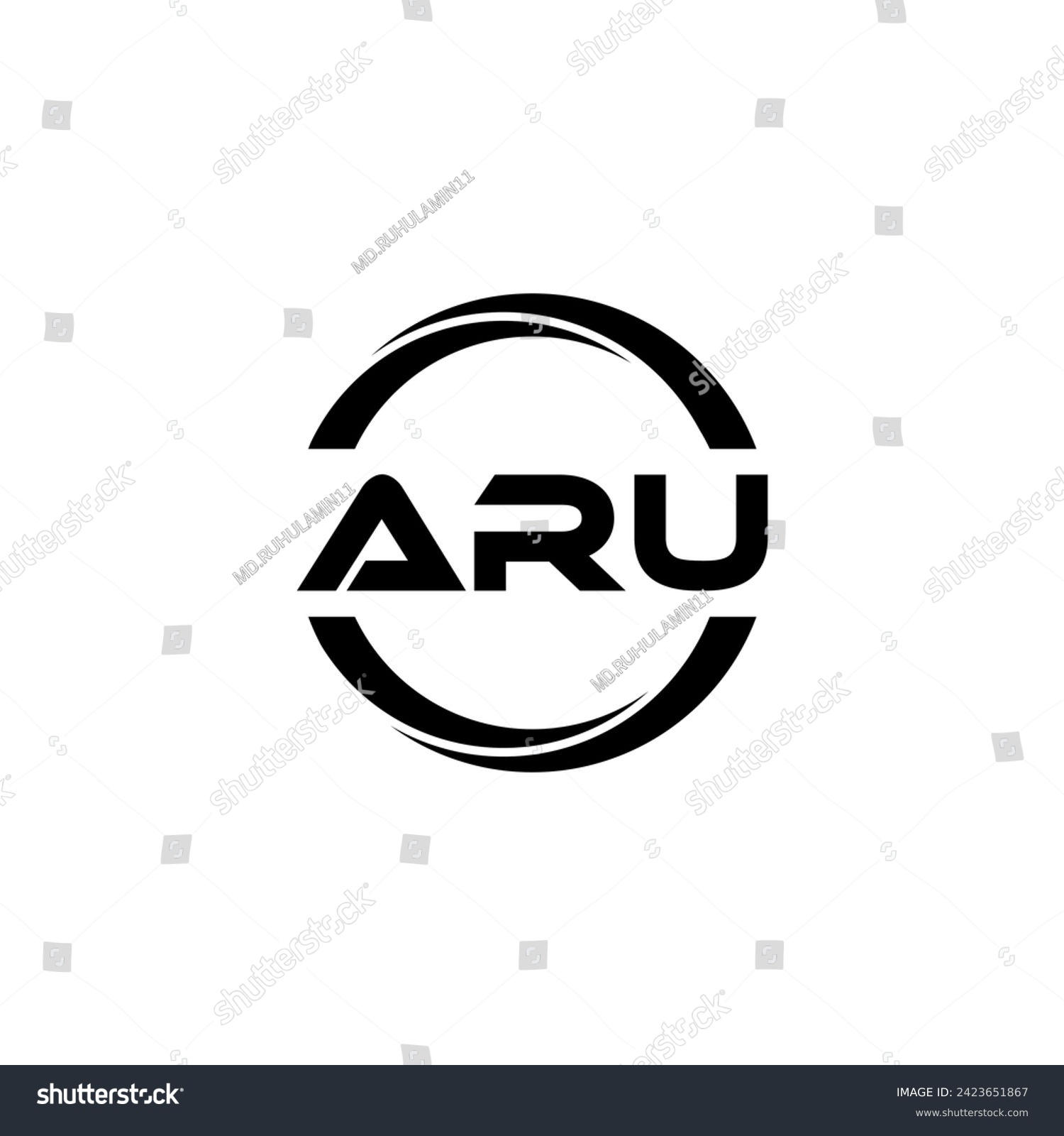 SVG of ARU Letter Logo Design, Inspiration for a Unique Identity. Modern Elegance and Creative Design. Watermark Your Success with the Striking this Logo. svg