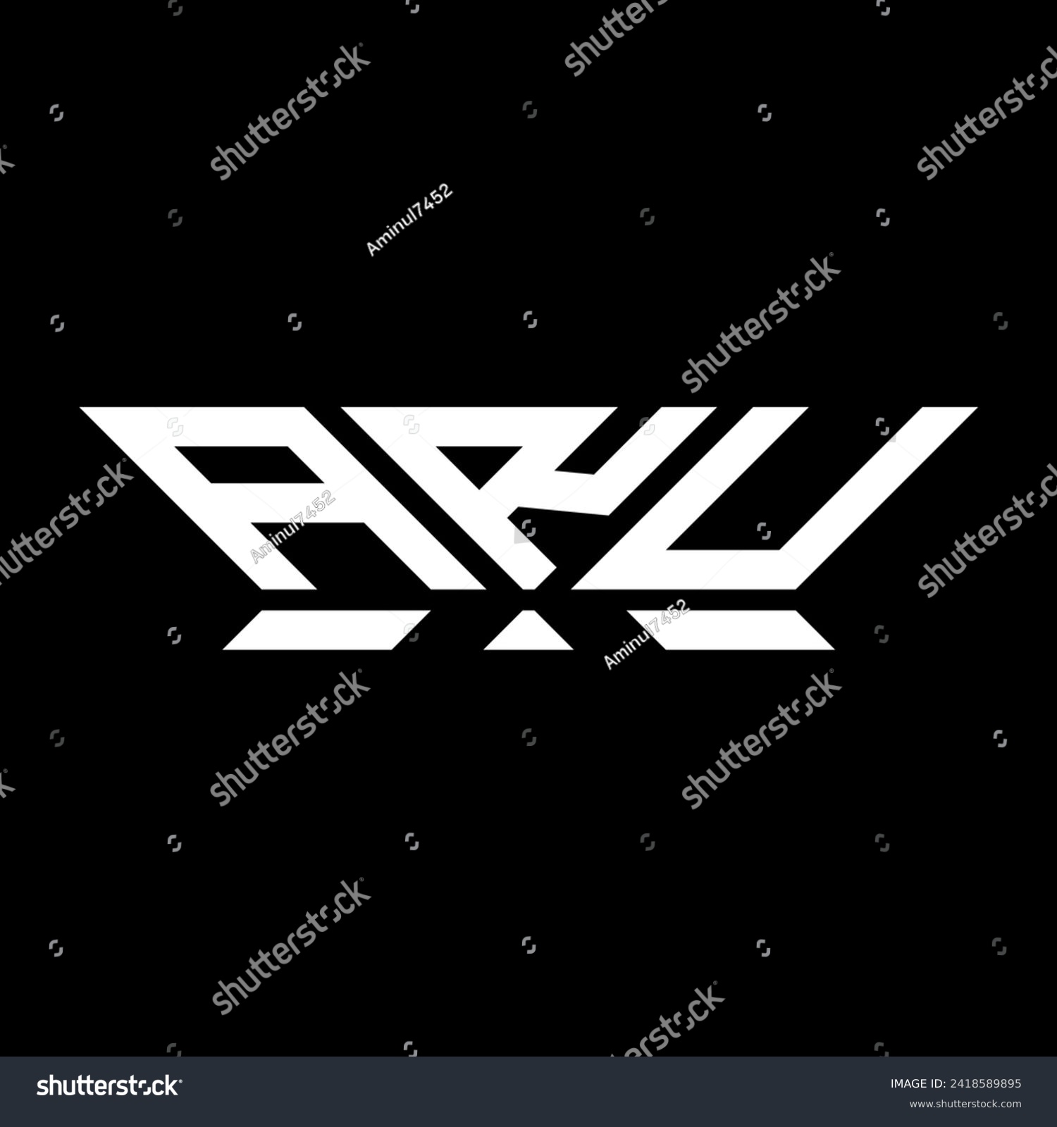 SVG of ARU letter logo vector design, ARU simple and modern logo. ARU luxurious alphabet design   svg