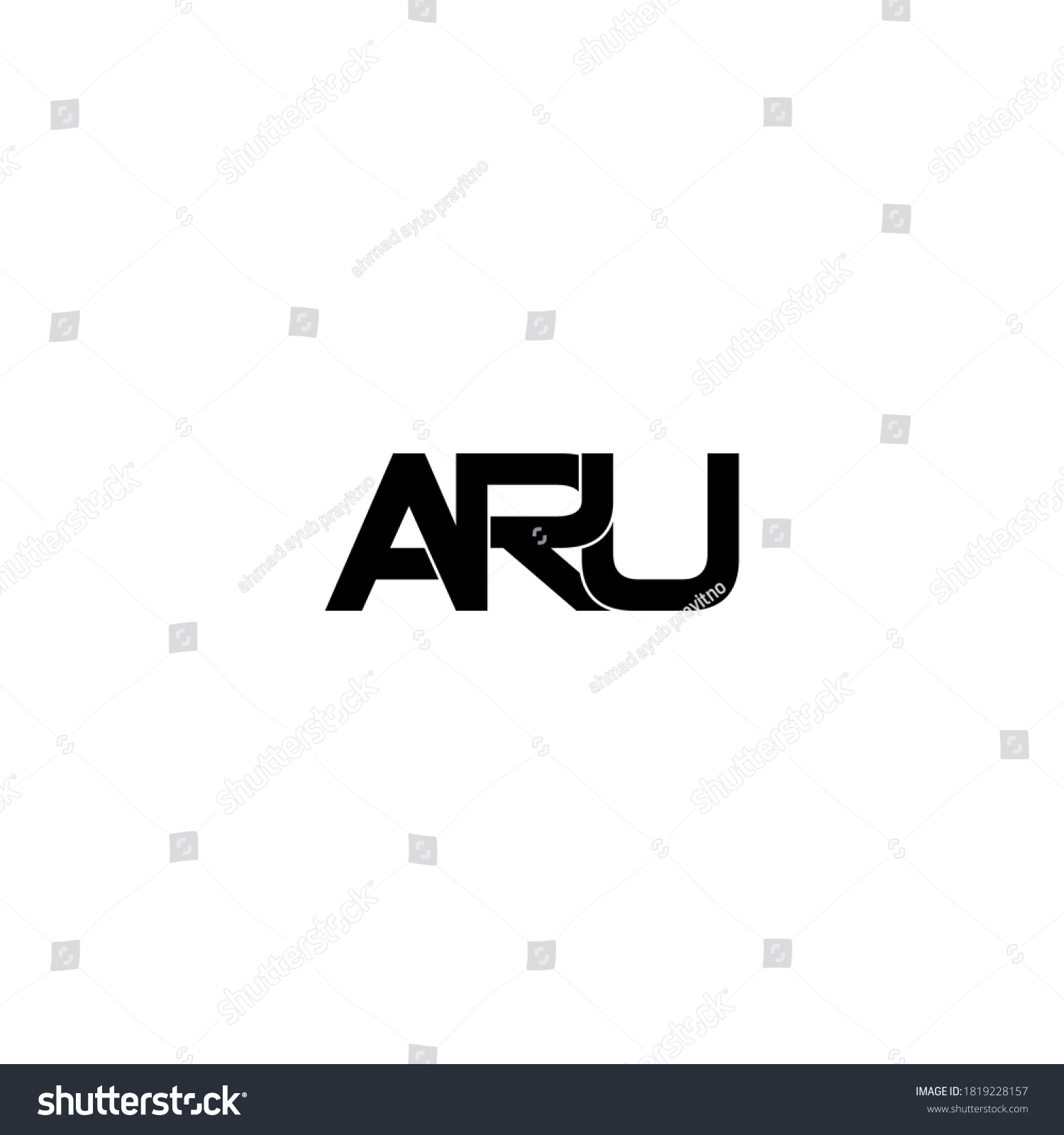SVG of aru letter original monogram logo design svg