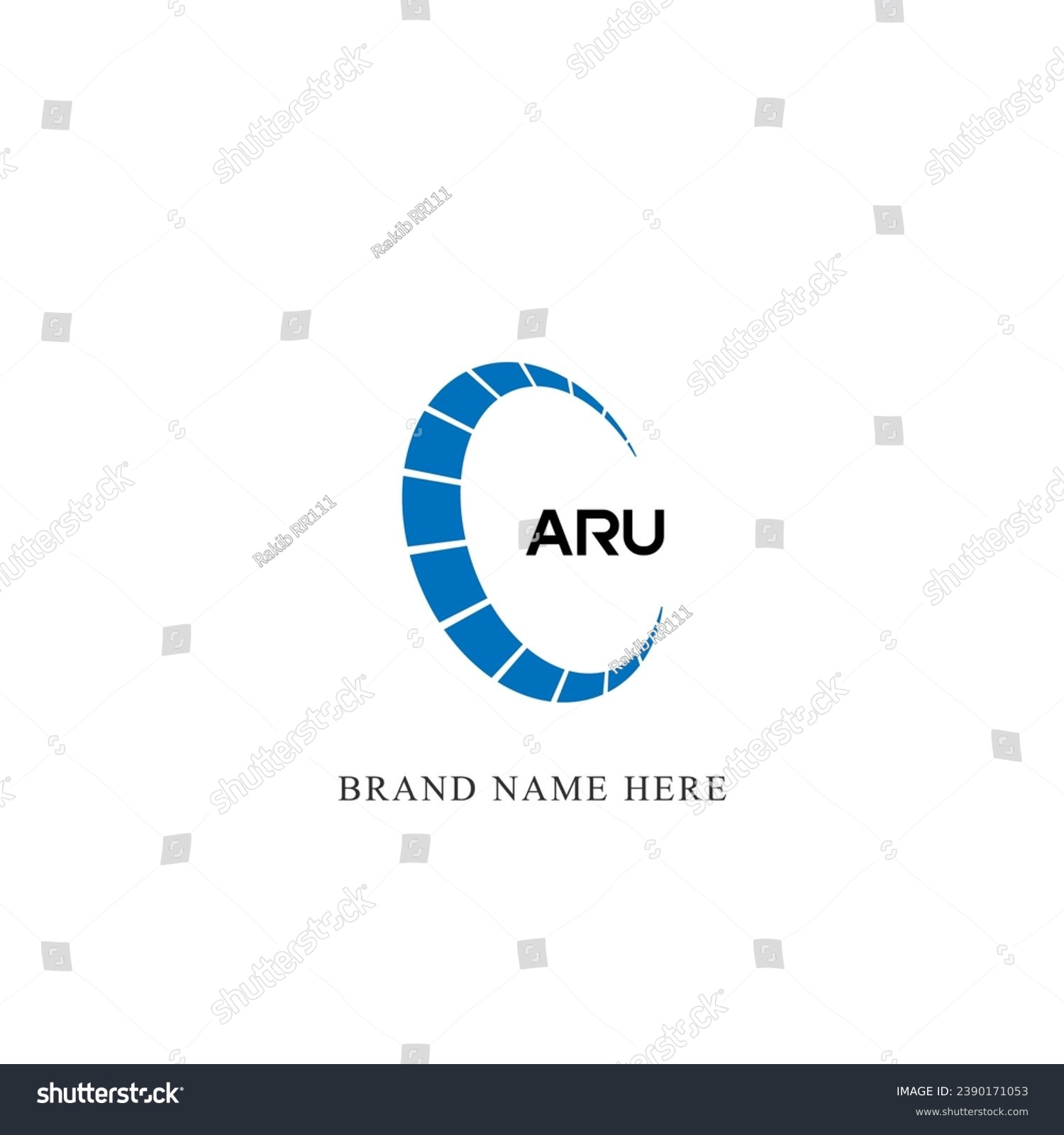 SVG of ARU logo. A R U design. White ARU letter. ARU, A R U letter logo design. Initial letter ARU linked circle uppercase monogram logo. A R U letter logo vector design.  svg