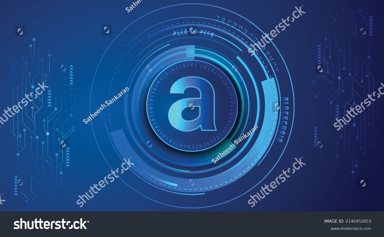SVG of Arweave (AR) block chain crypto currency digital encryption, virtual money exchange. Technology global network vector illustration background and banner design template. Futuristic web trading svg