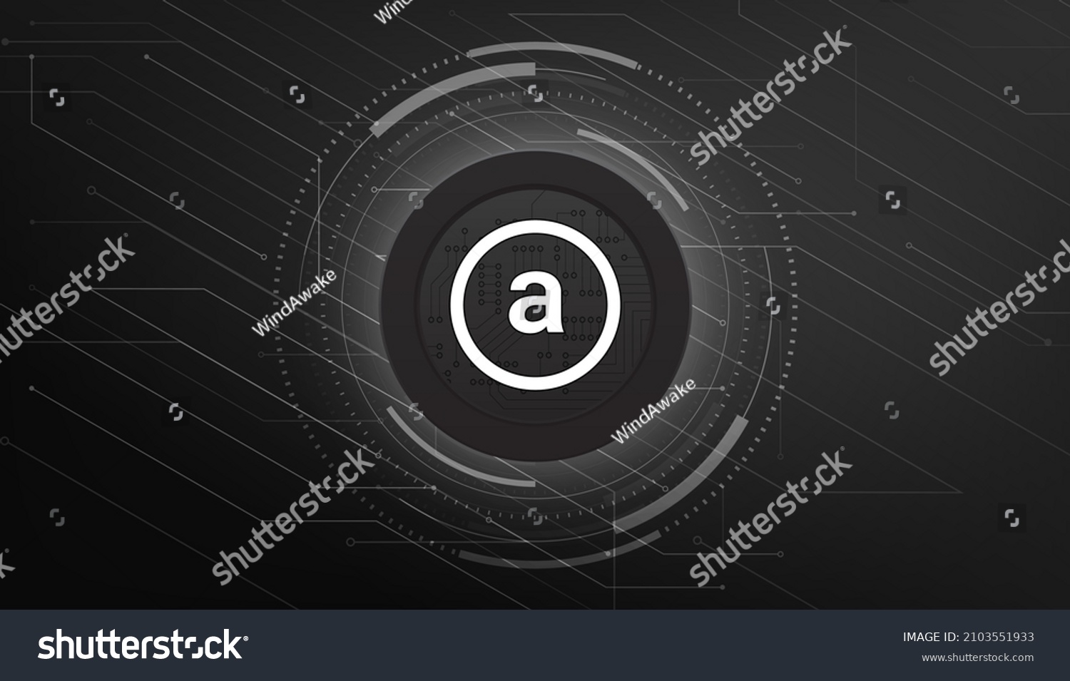 SVG of Arweave (AR) crypto currency themed banner. AR icon on modern black color background. svg