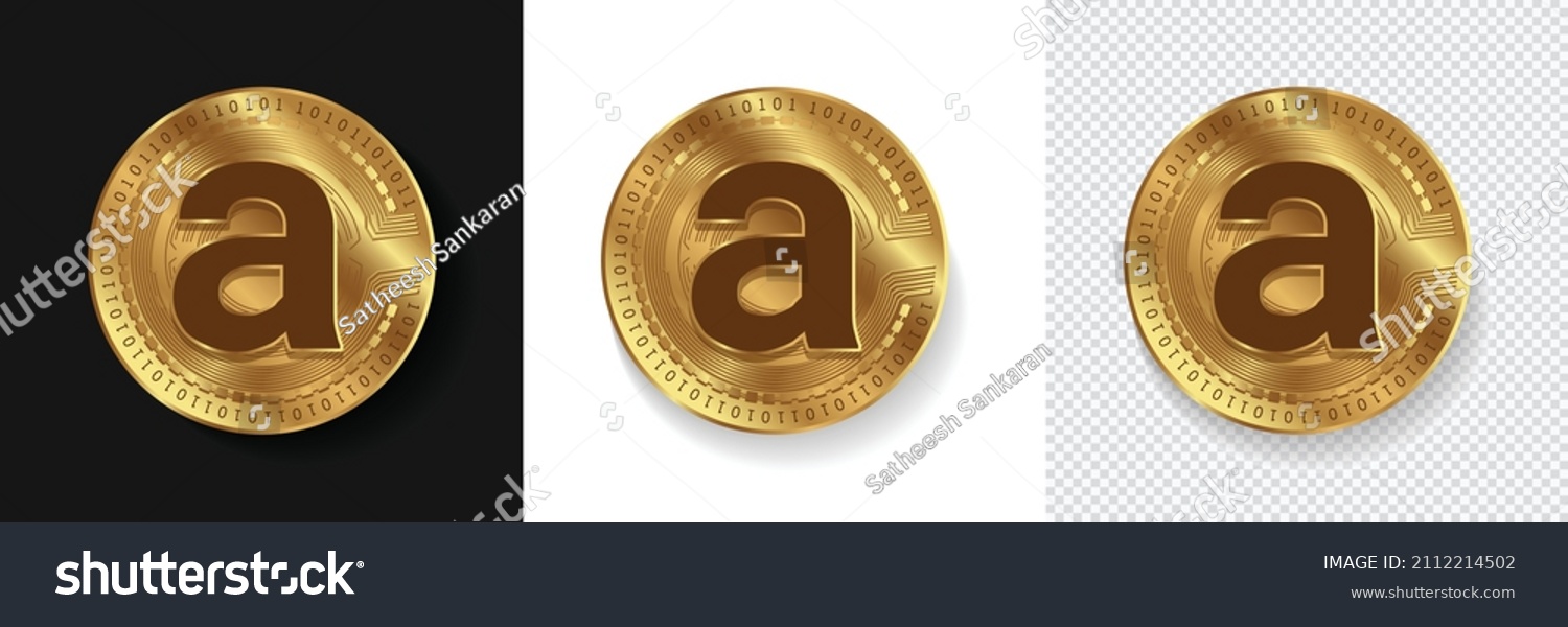 SVG of Arweave AR cryptocurrency golden currency symbol coins isolated in dark, white and transparent background. Crypo logo sticker, emblem, badges and label designs.  svg