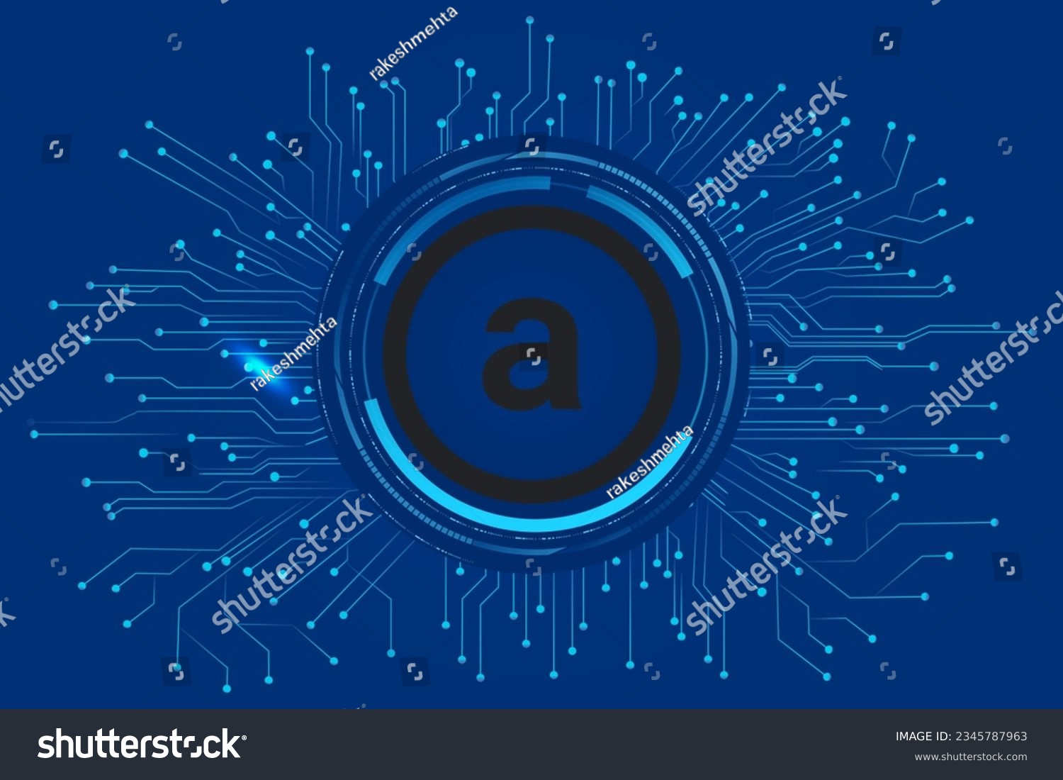 SVG of Arweave (AR) cryptocurrency  isolated on blue  background with circuit lines  vector illustration svg