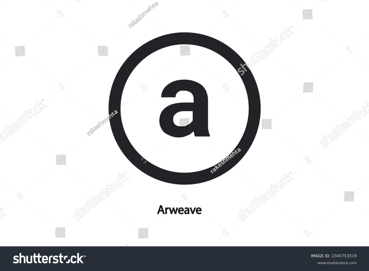 SVG of Arweave  crypto currency  (AR) logo vector illustration design. Can be used as currency icon, badge, label, symbol, sticker and print background template  svg