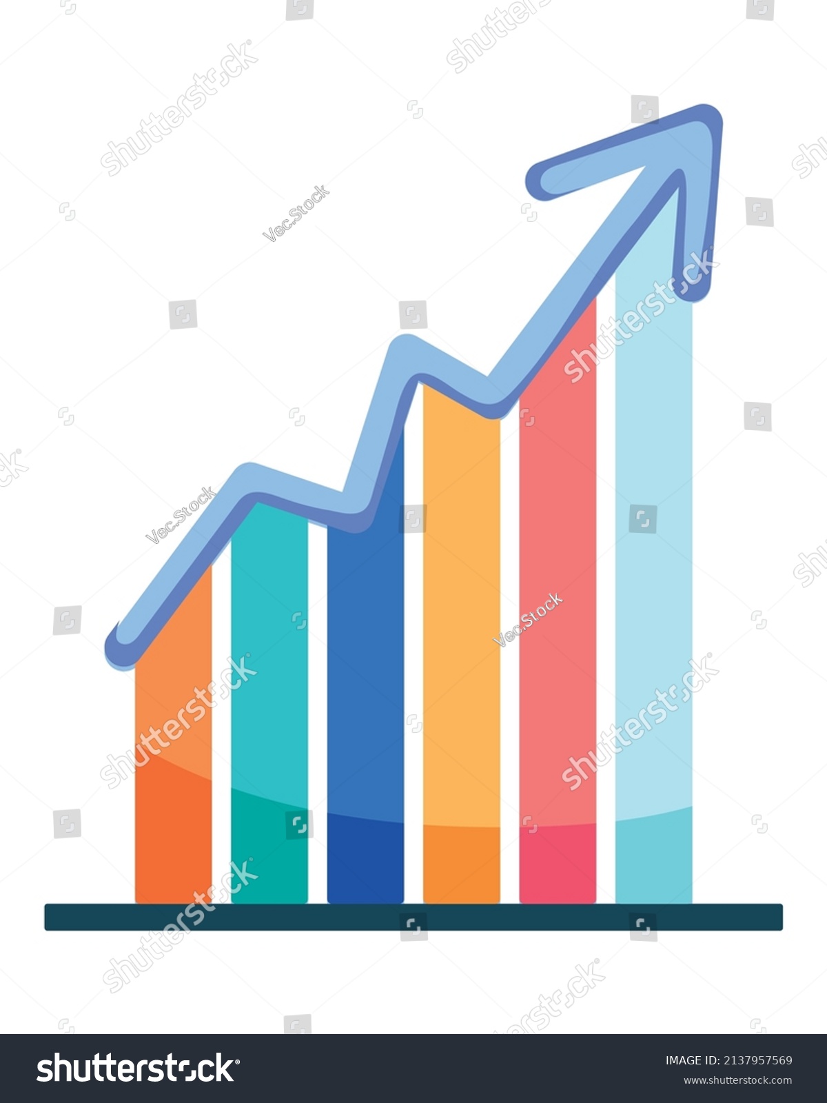 Ascending Bar Chart On White Background Stock Vector (Royalty Free ...