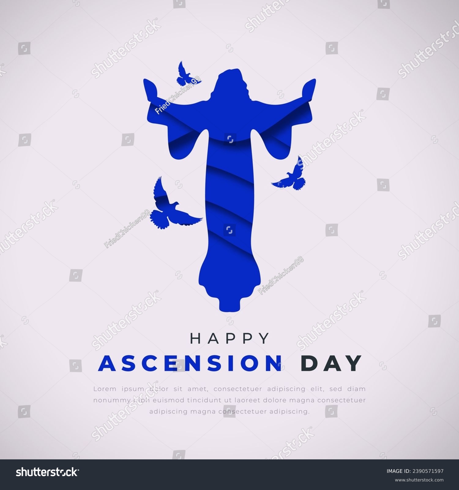 SVG of Ascension Day of Jesus Christ Paper cut style Vector Design Illustration for Background, Poster, Banner, Advertising, Greeting Card svg