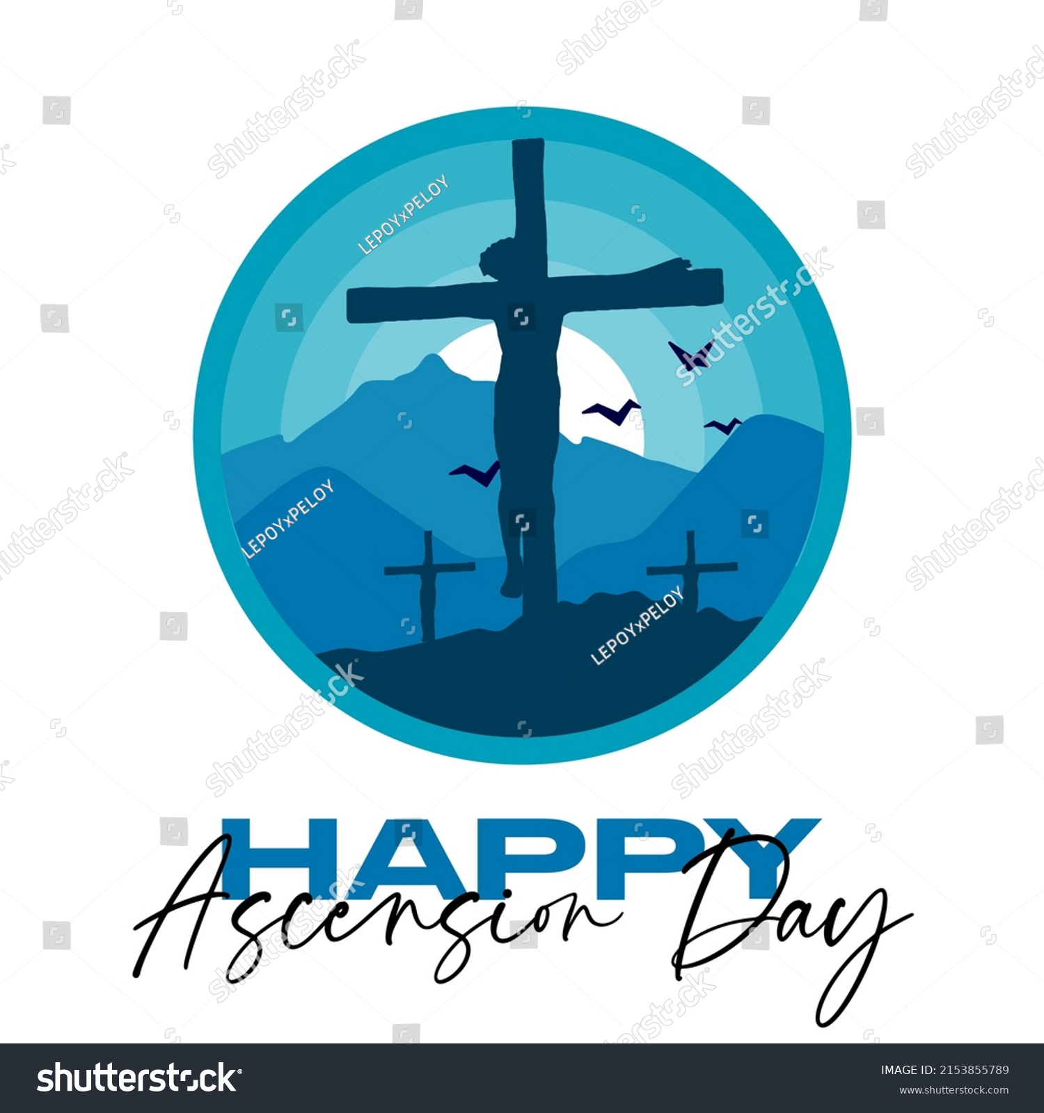 SVG of Ascension day with jesus and doves Free Vector- selamat hari kenaikan isa almasih svg