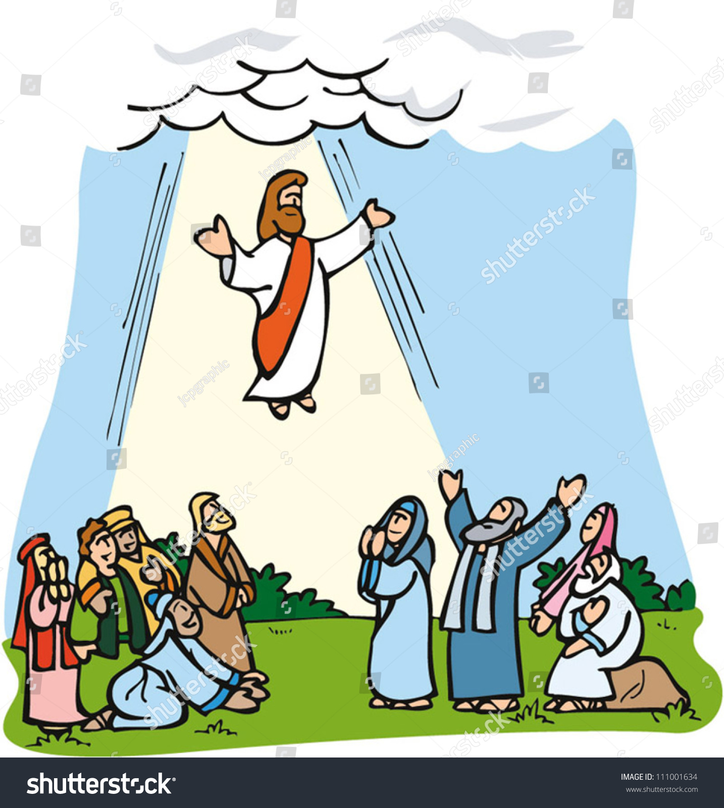 Ascension Jesus He Taken Heaven His Stock Vector Royalty Free