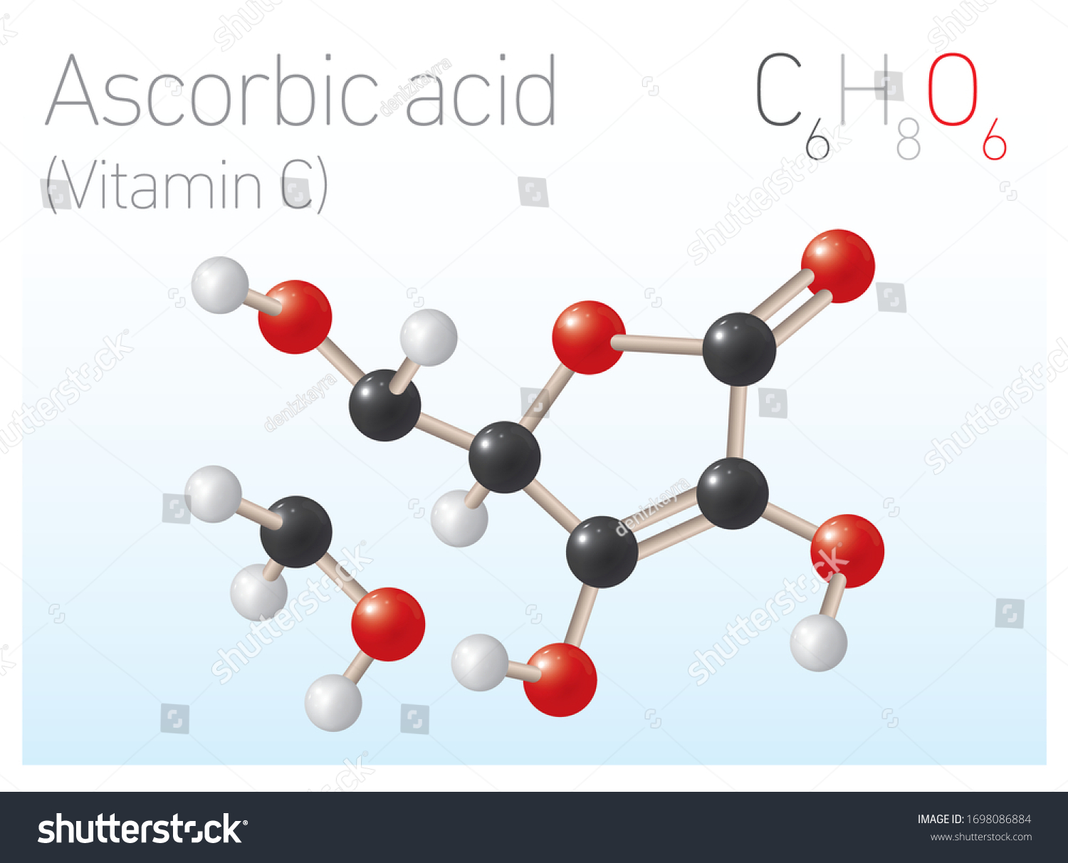 Ascorbic Acid Vitamin C C6h8o6 Structural Stock Vector (Royalty Free ...