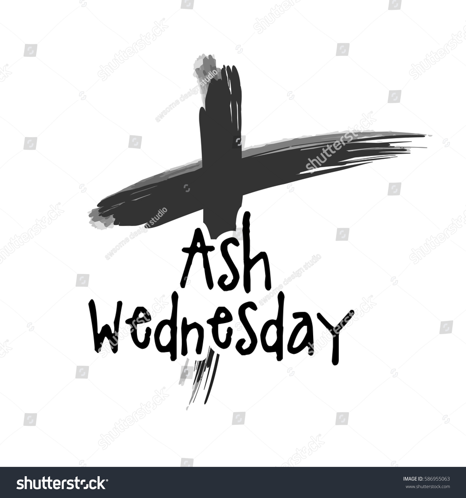 Ash Wednesday Poster Banner Background Stock Vector (Royalty Free ...