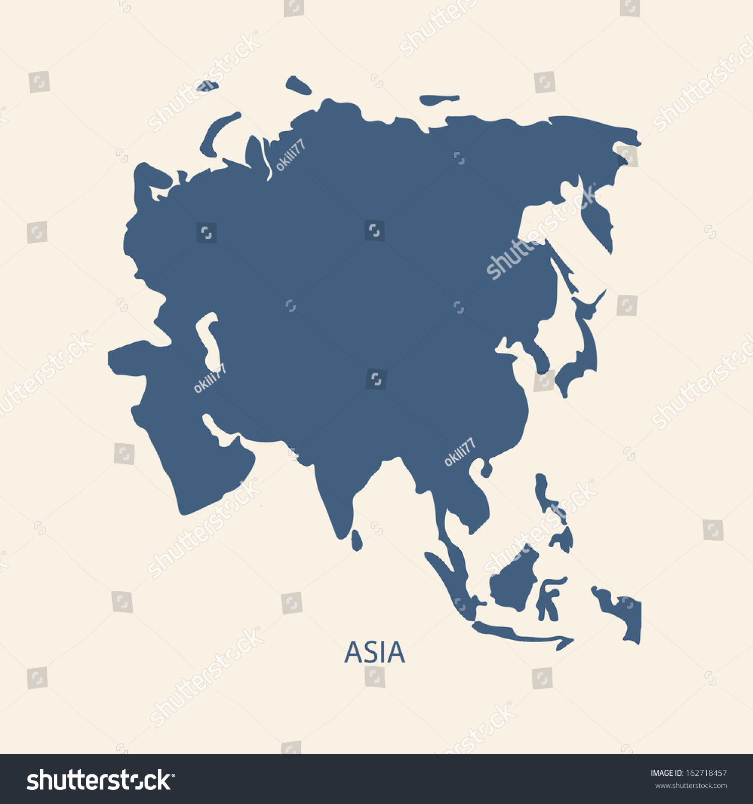 Asia Map Vector - 162718457 : Shutterstock