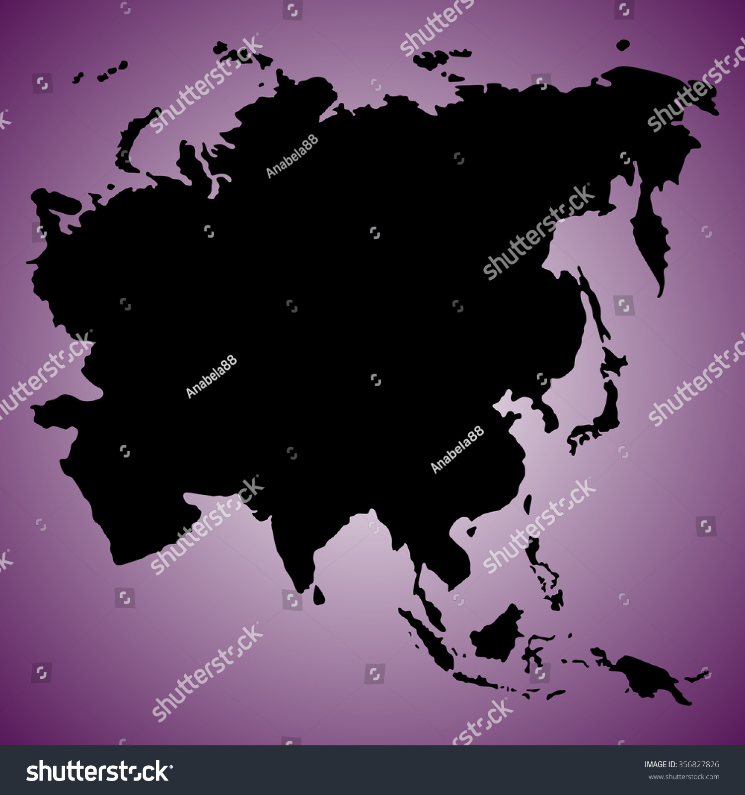 Asia Map Vector: Vector De Stock (libre De Regalías) 356827826 ...