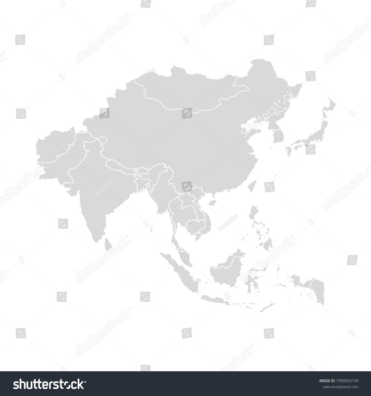 Asia Vector Map Southeast Country Asian Stock Vector (Royalty Free ...