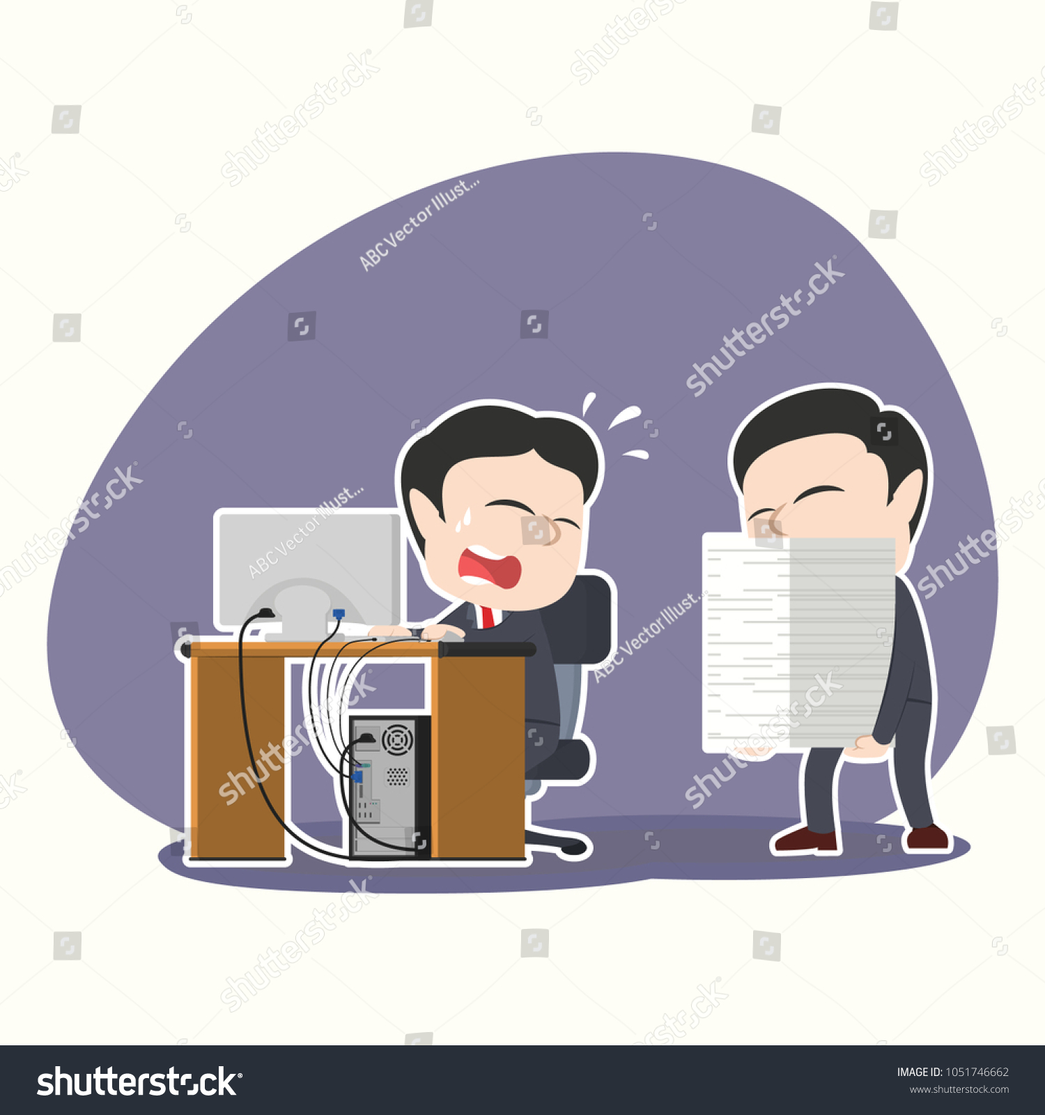 Asian Businessman Holding Stack Paper Make Stock Vector (Royalty Free ...