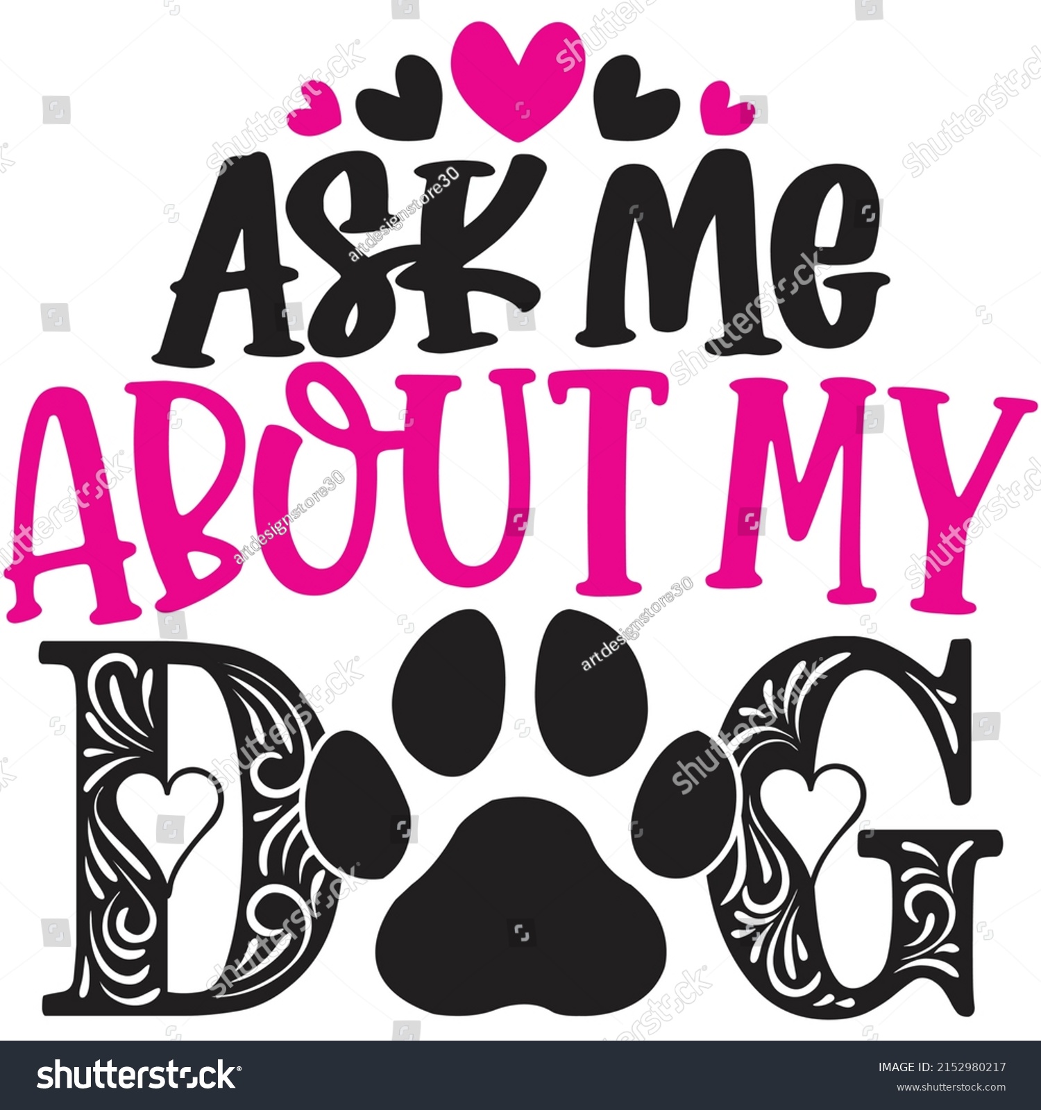 SVG of Ask Me About My Dog - Mom-Mother's Day T-shirt And SVG Design, Vector File, can you download. svg
