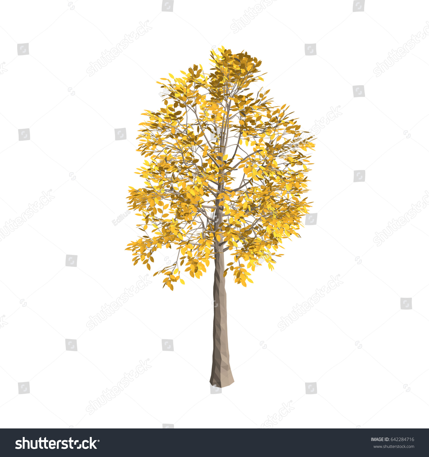 SVG of Aspen tree. Isolated on white background. 3d Vector illustration.  svg
