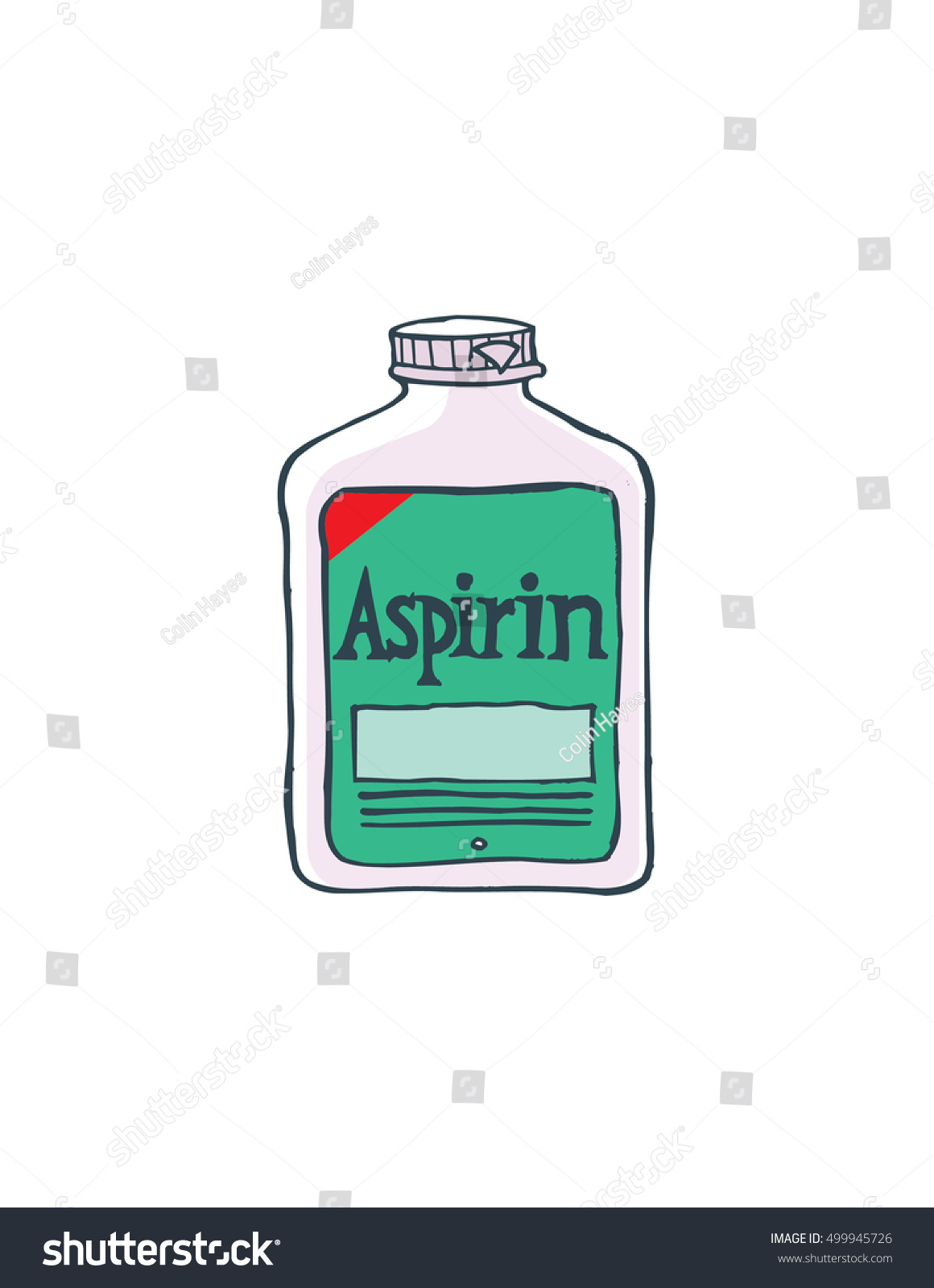 Aspirin Bottle Generic Stock Vector (Royalty Free) 499945726
