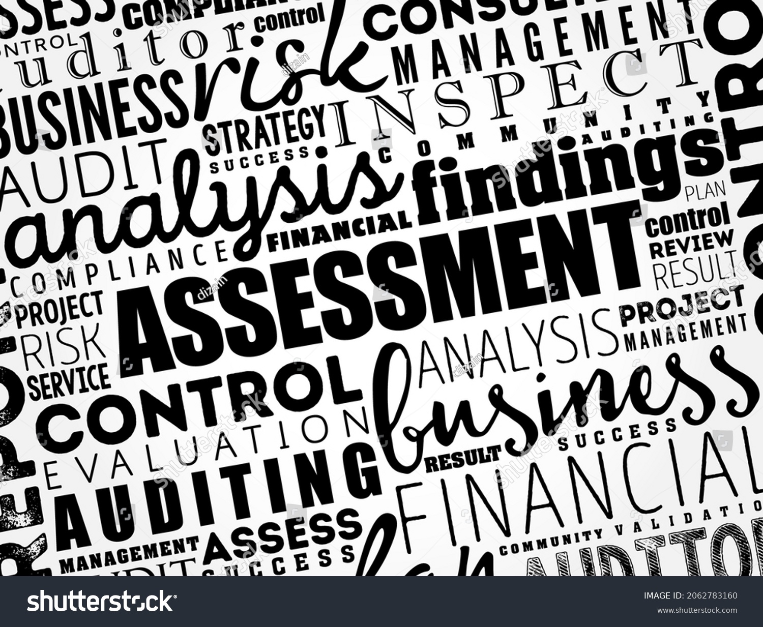 Assessment Word Cloud Collage Business Concept Stock Vector (Royalty ...